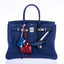Hermès Birkin 35 Blue Sapphire Novillo with 'Sea, Surf and Fun' Interior Palladium Hardware