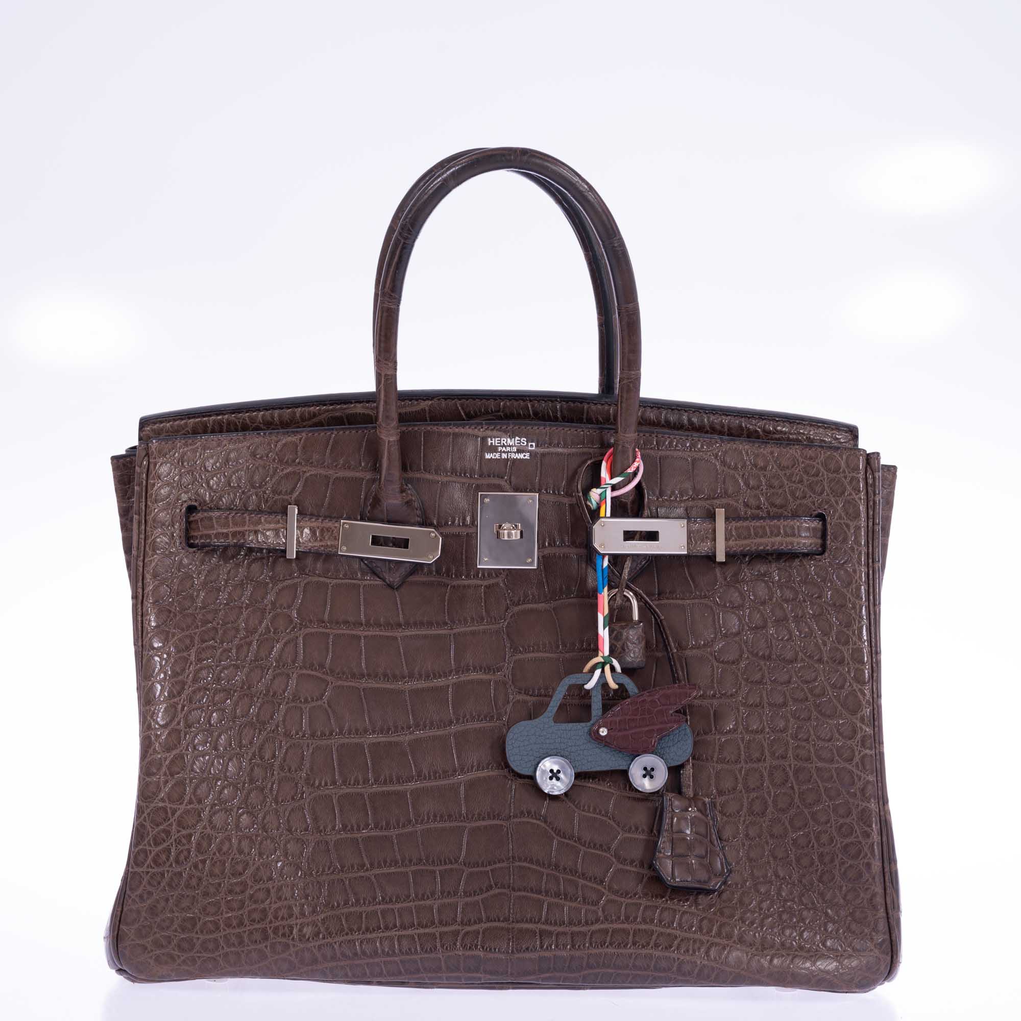 Hermès Birkin 35 Chocolate Matte Alligator Palladium Hardware