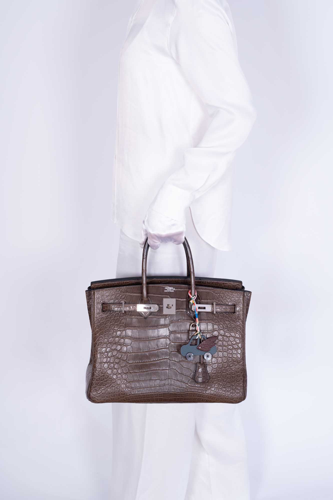 Hermès Birkin 35 Chocolate Matte Alligator Palladium Hardware