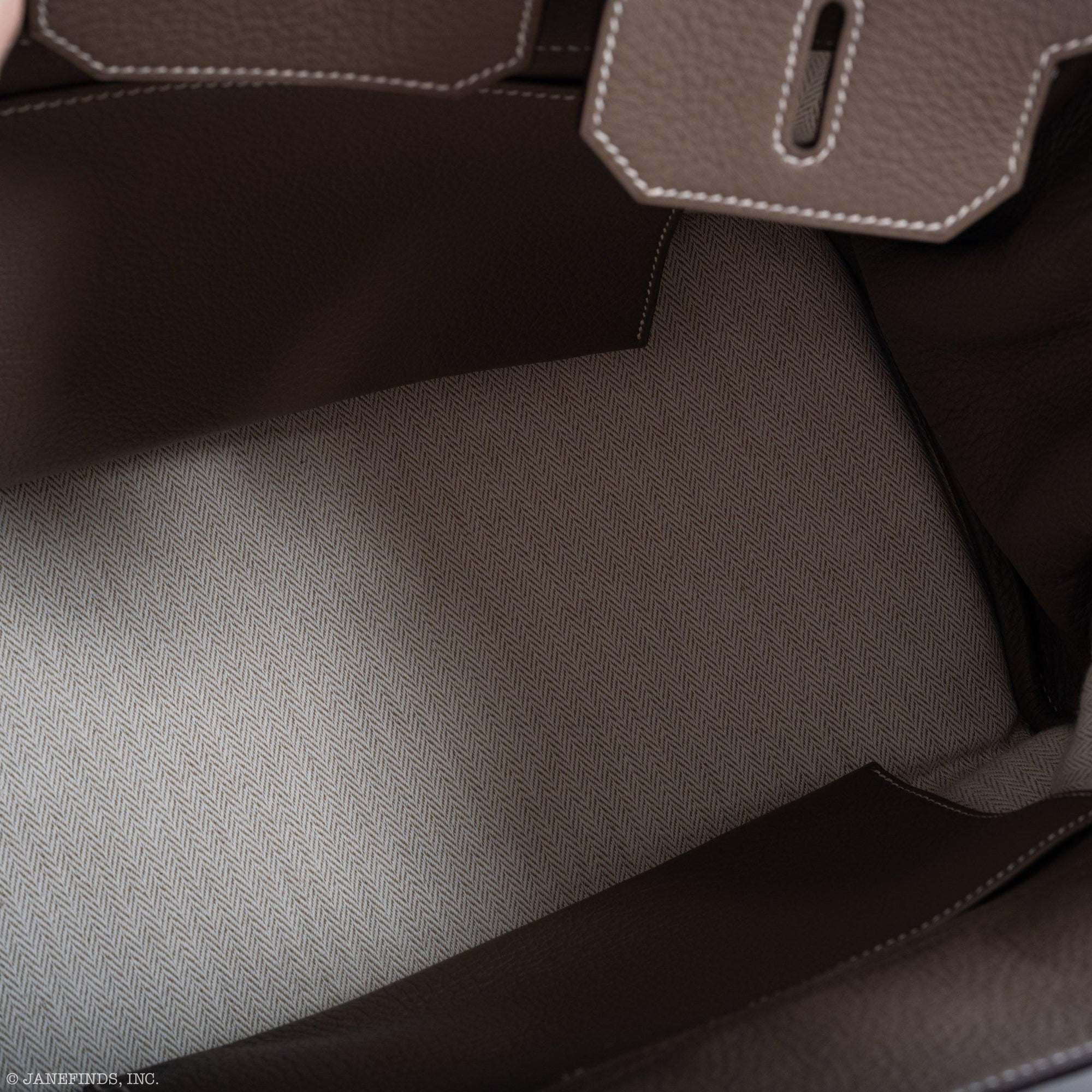 Hermès Birkin 35 Crinoline & Etoupe Clemence with Palladium Hardware