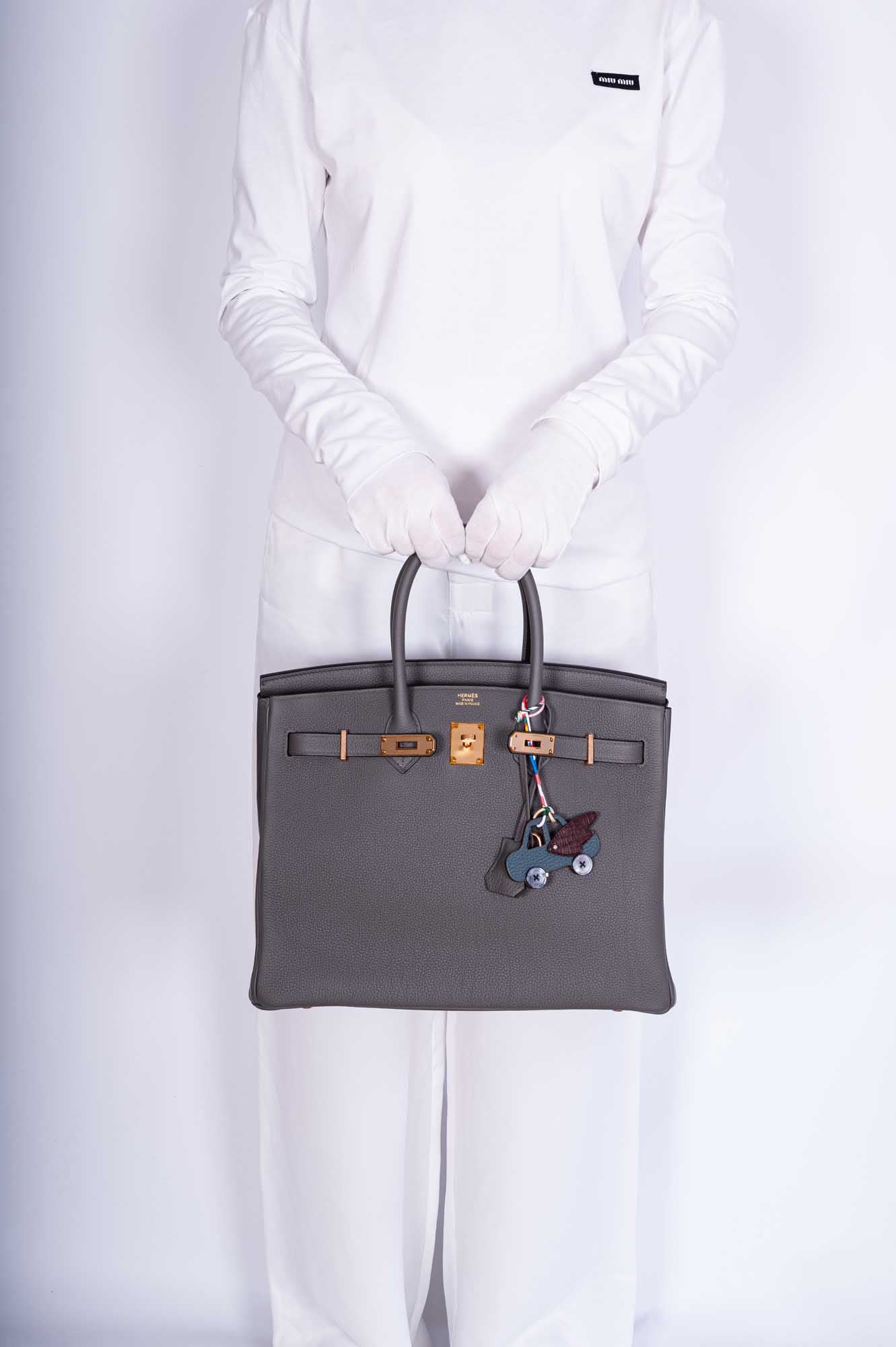 Hermès Birkin 35 Etain Togo with Rose Gold Hardware