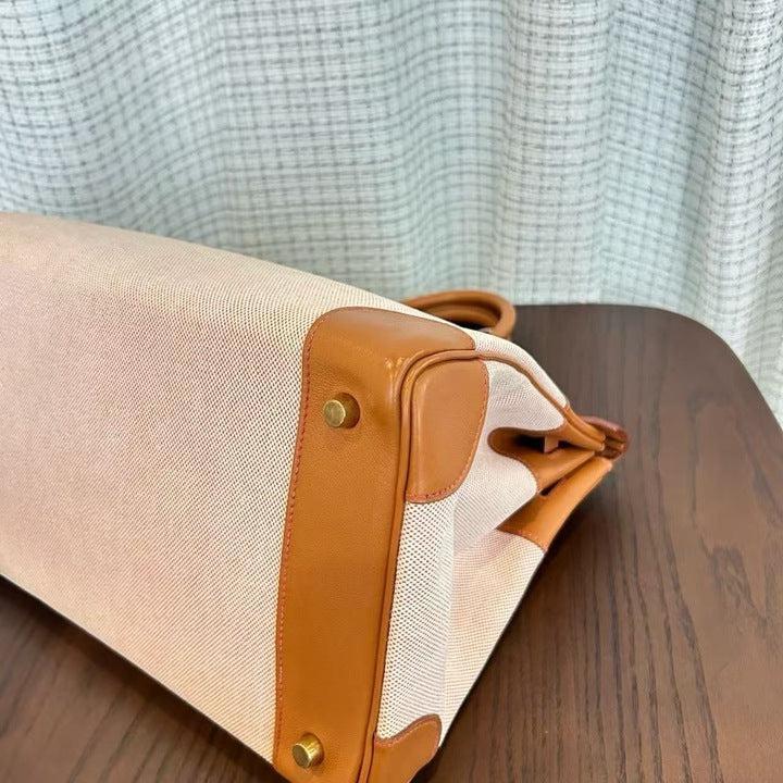 Hermès Birkin 35 in Gold Toile and Evergrain with Gold hardware, image 2 of 7