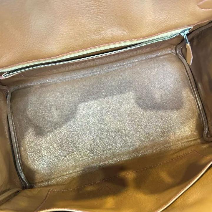 Hermès Birkin 35 in Gold Toile and Evergrain with Gold hardware, image 5 of 7