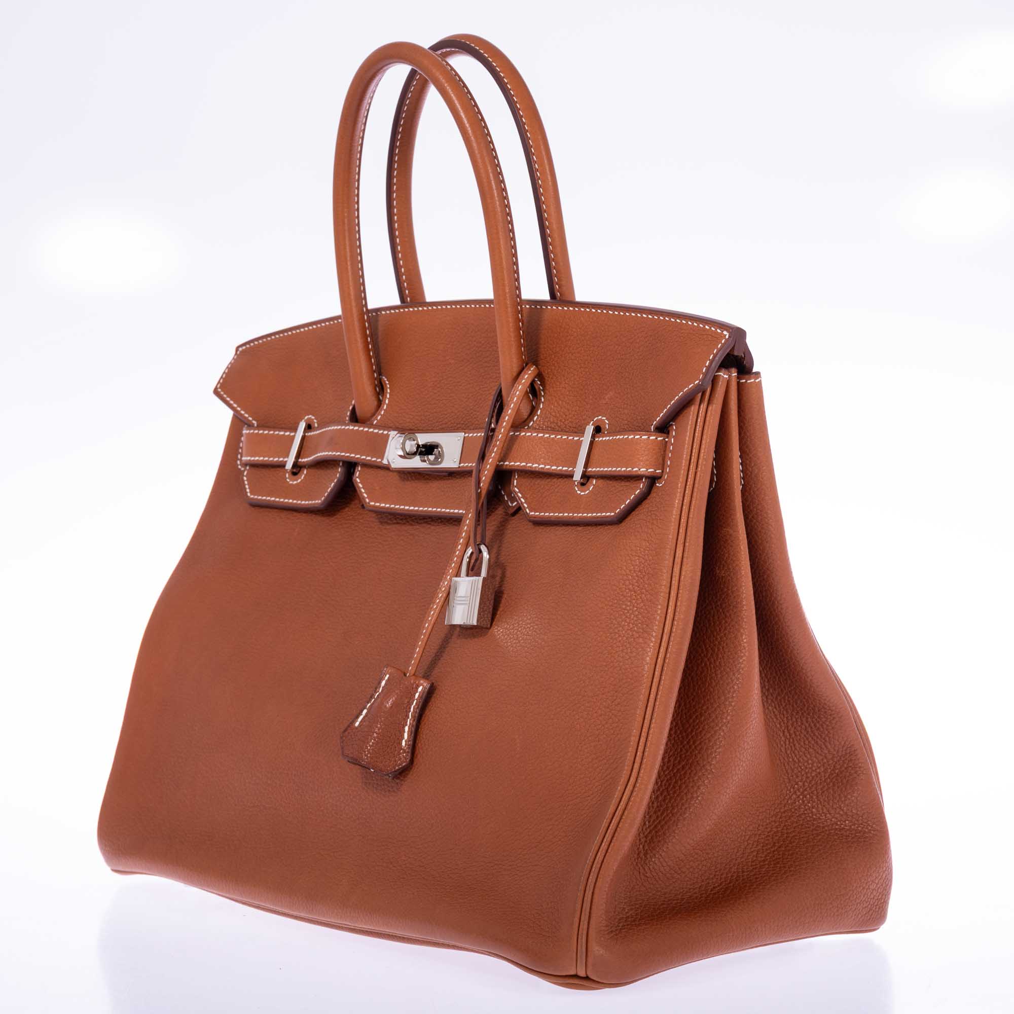 Hermès Birkin 35 Fauve Barenia Faubourg Palladium Hardware