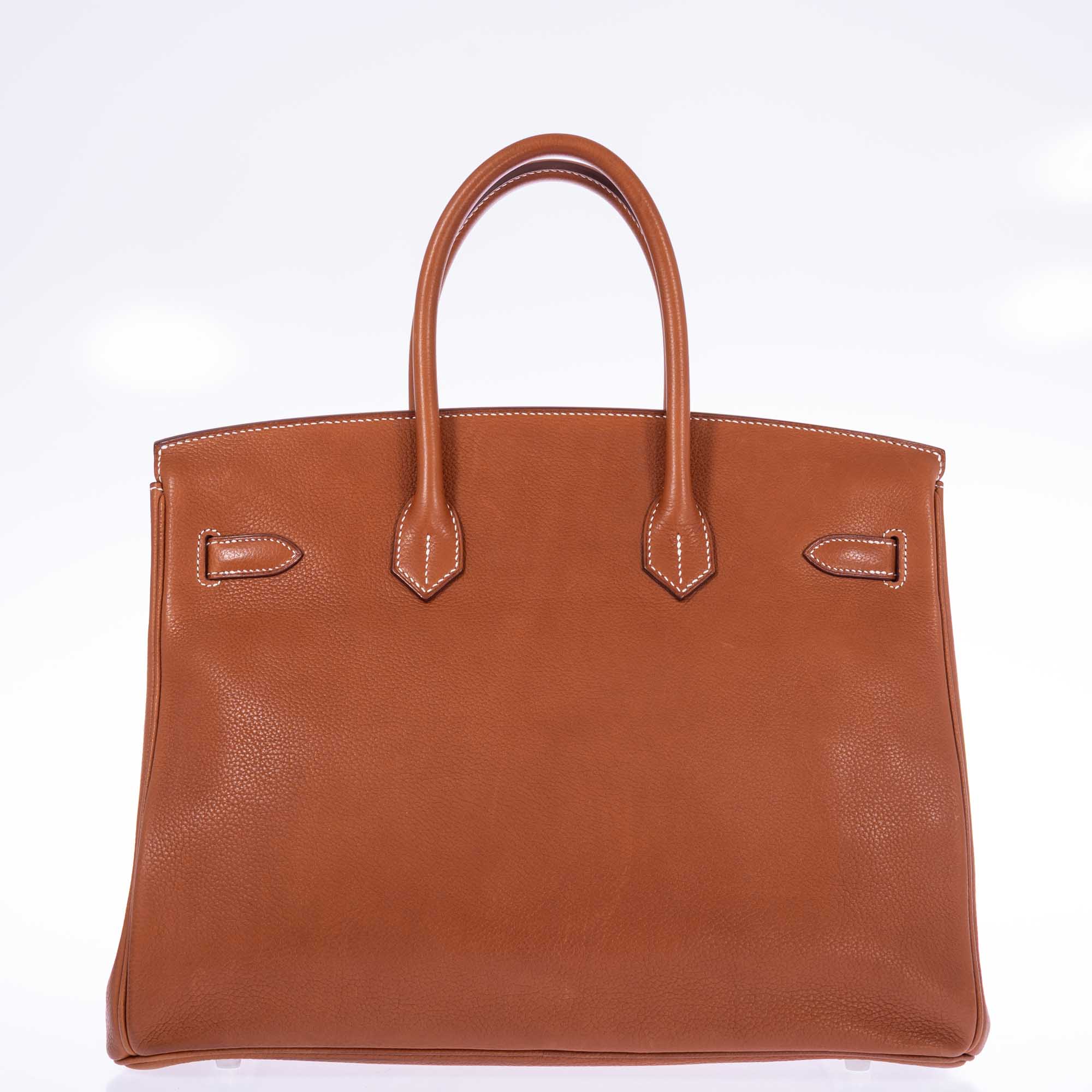 Hermès Birkin 35 Fauve Barenia Faubourg Palladium Hardware