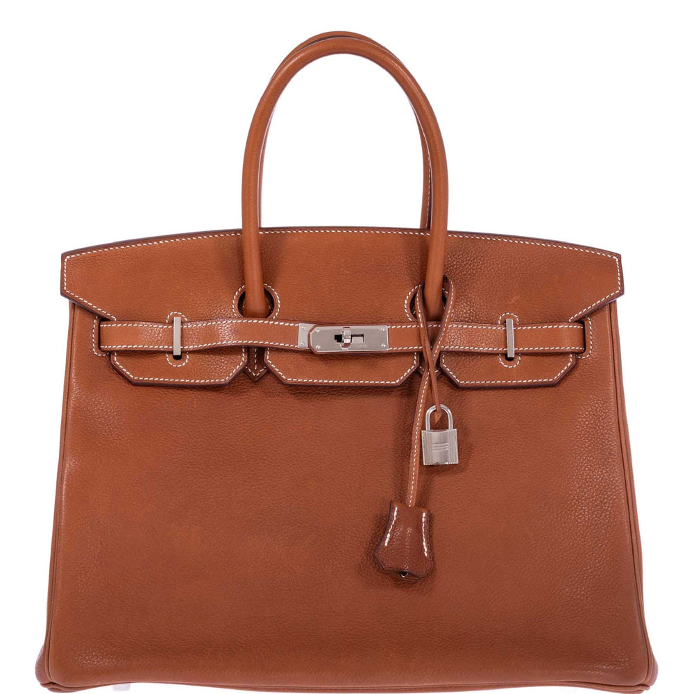 Hermès Birkin 35 Fauve Barenia Faubourg Palladium Hardware
