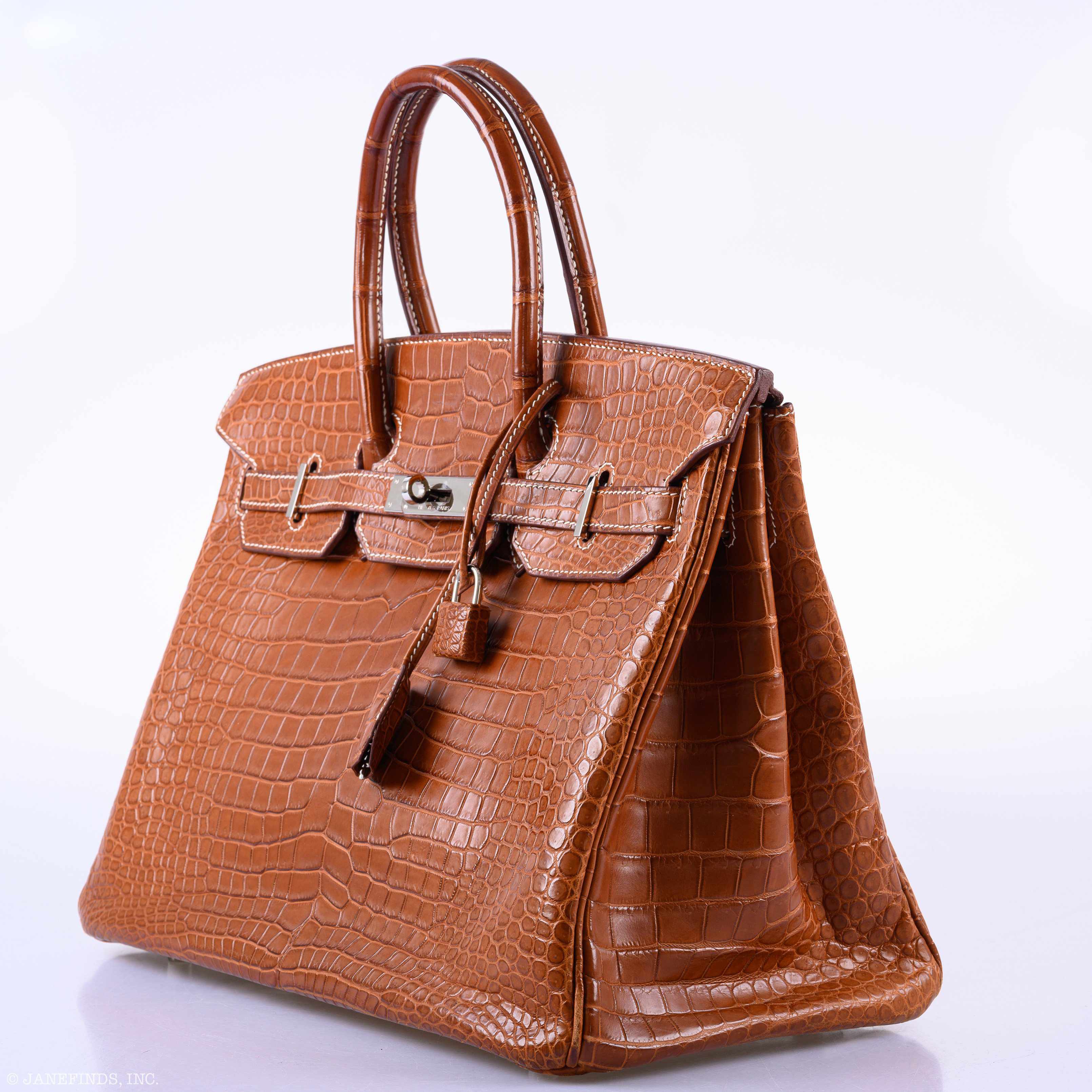 Hermès Birkin 35 Fauve Matte Porosus Crocodile Palladium Hardware