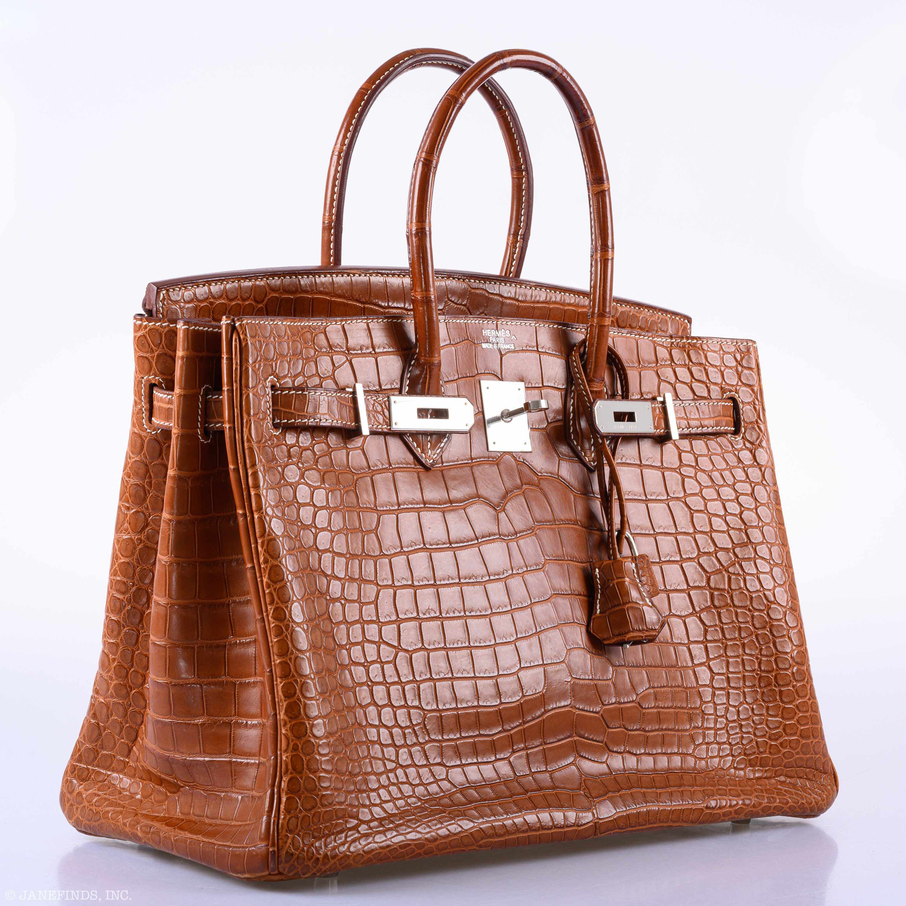 Hermès Birkin 35 Fauve Matte Porosus Crocodile Palladium Hardware