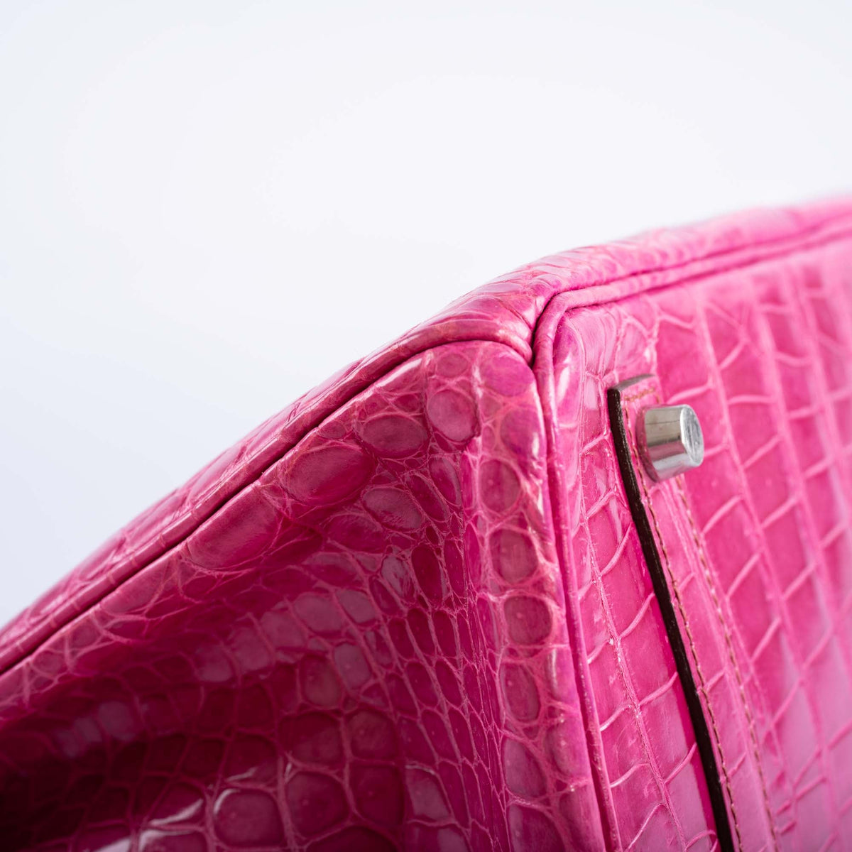 Hermès Birkin 35 in Fuchsia Shiny Porosus Crocodile with Palladium hardware, image 10 of 13