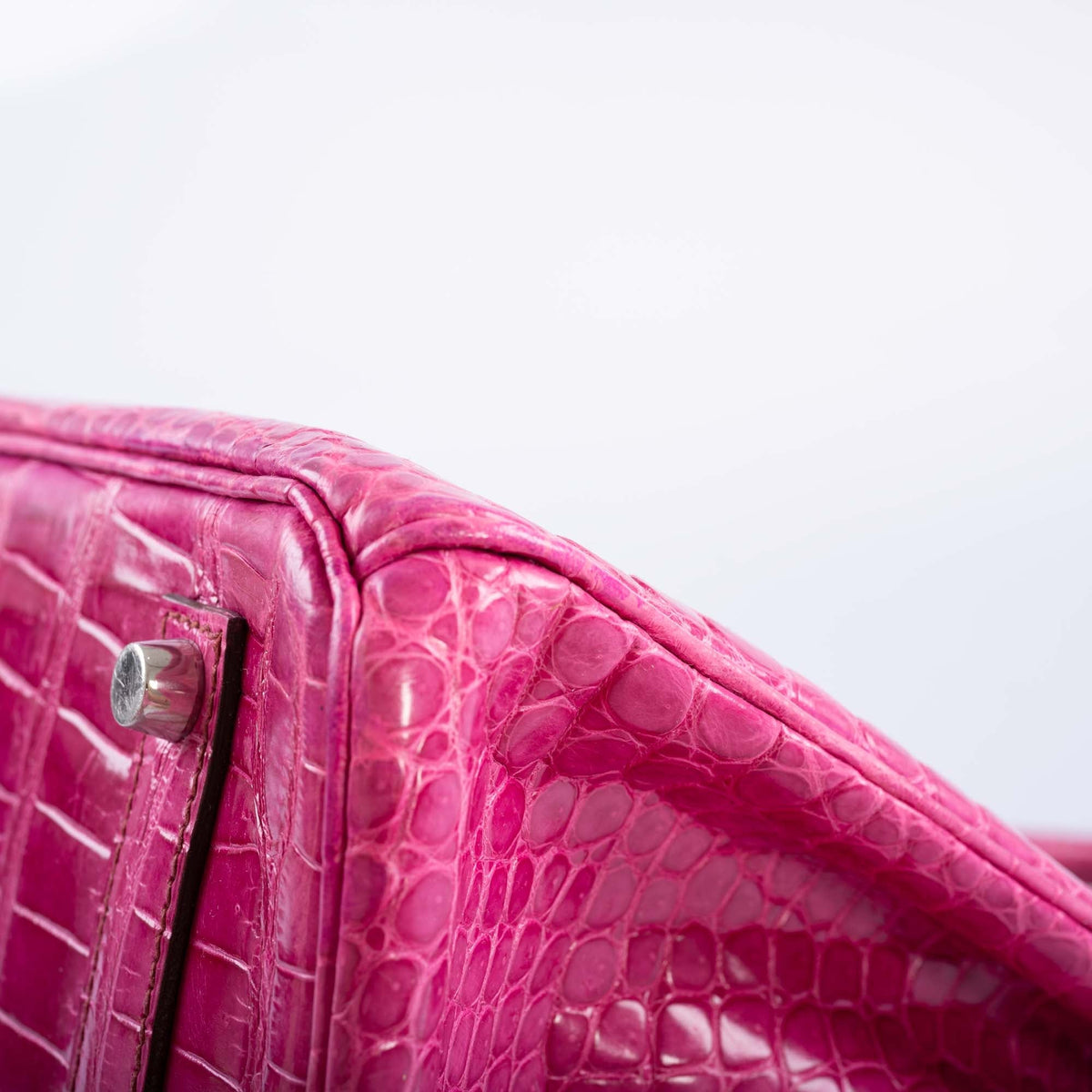 Hermès Birkin 35 in Fuchsia Shiny Porosus Crocodile with Palladium hardware, image 11 of 13