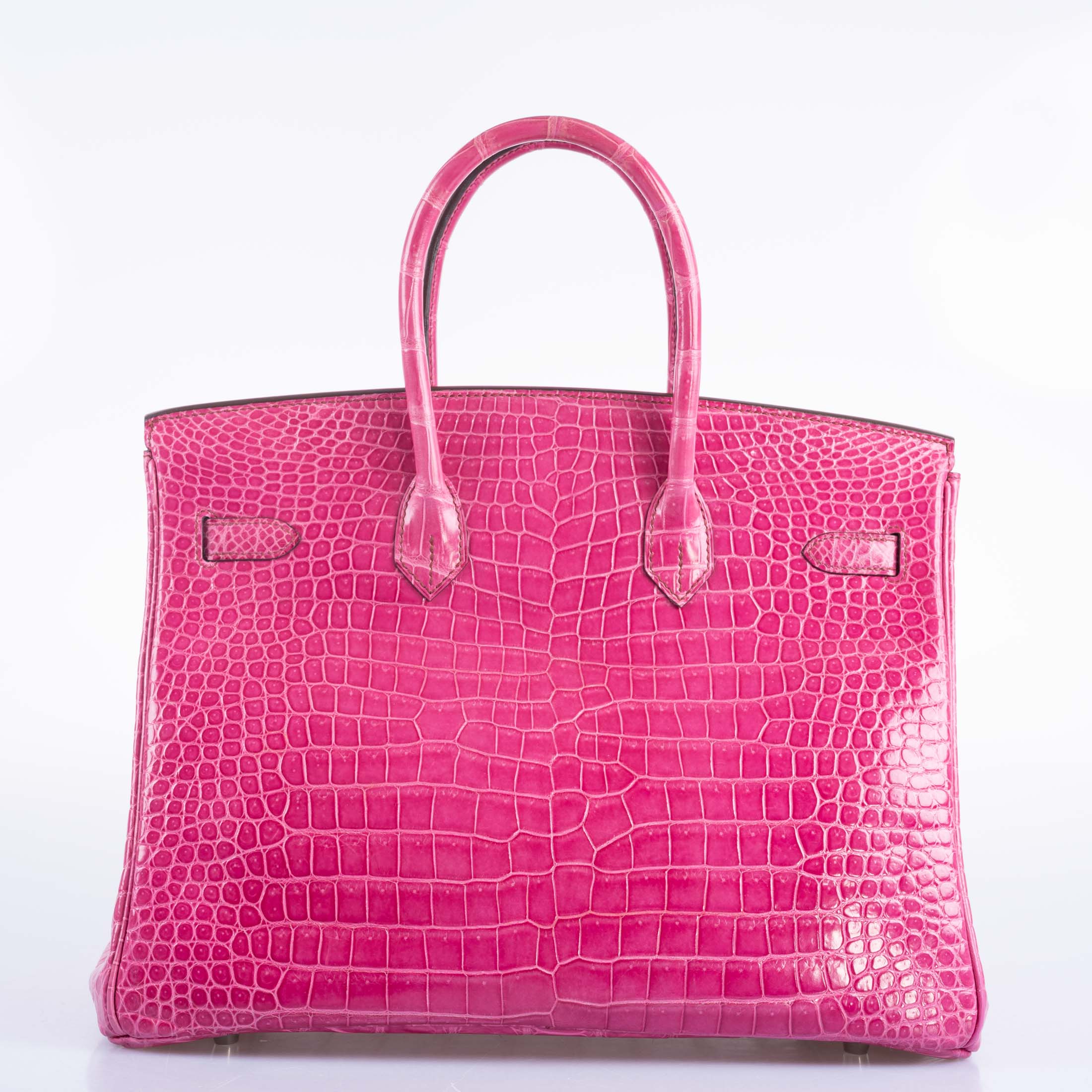 Hermès Birkin 35 Fuchsia Shiny Porosus Crocodile Palladium Hardware