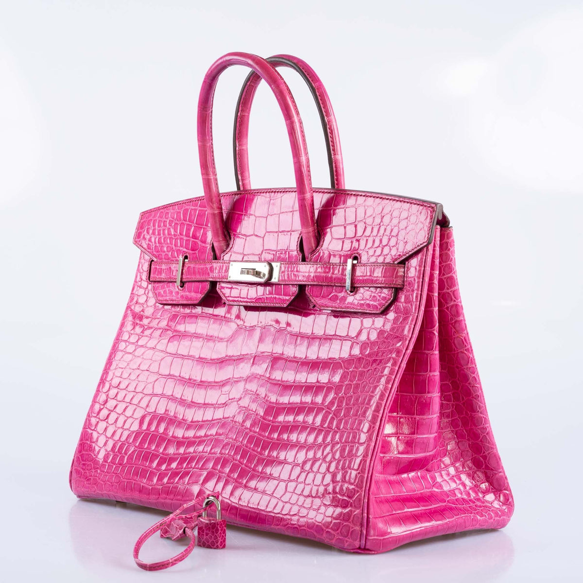Hermès Birkin 35 in Fuchsia Shiny Porosus Crocodile with Palladium hardware, image 6 of 13