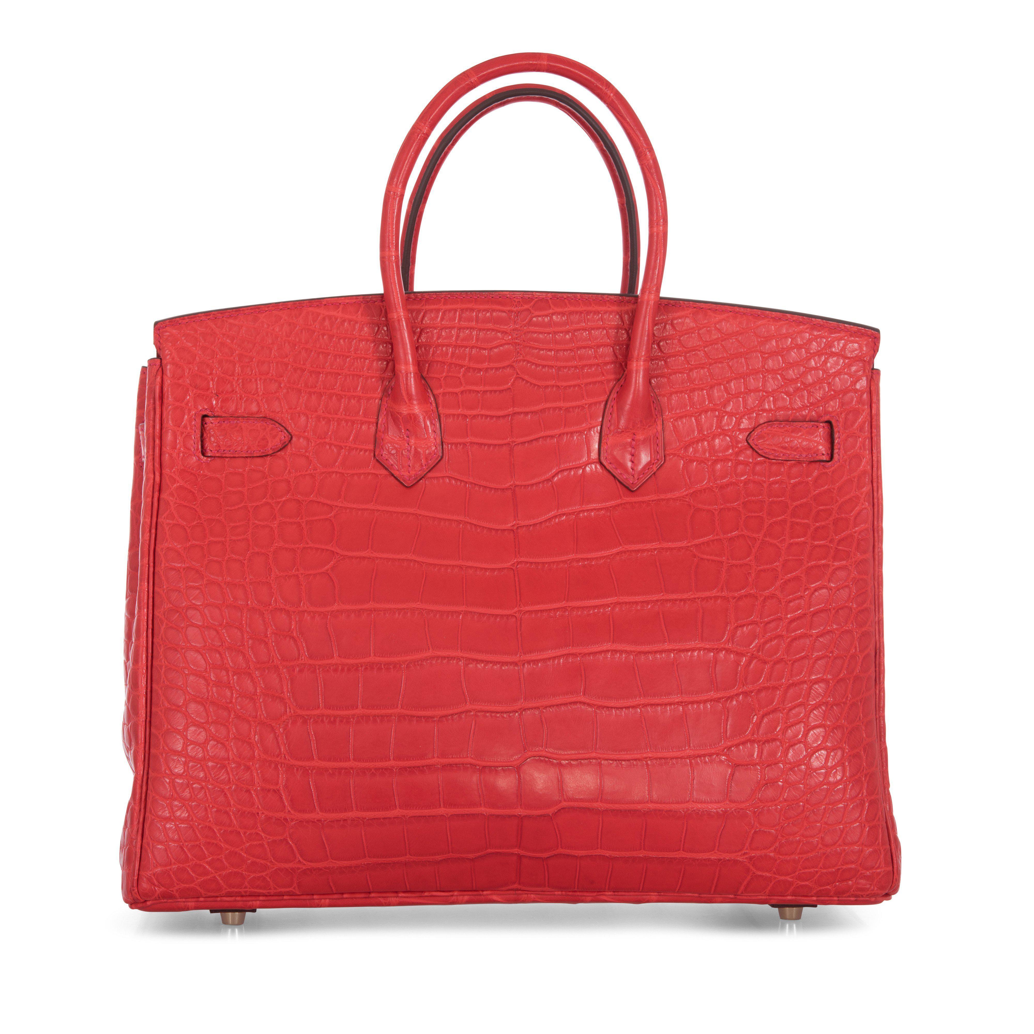 Hermès Birkin 35 Geranium Matte Alligator Gold Hardware