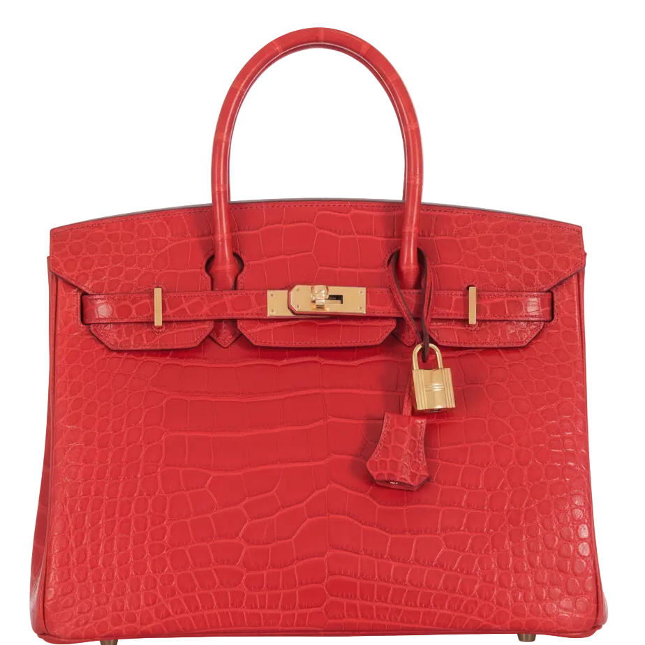 Hermès Birkin 35 Geranium Matte Alligator Gold Hardware
