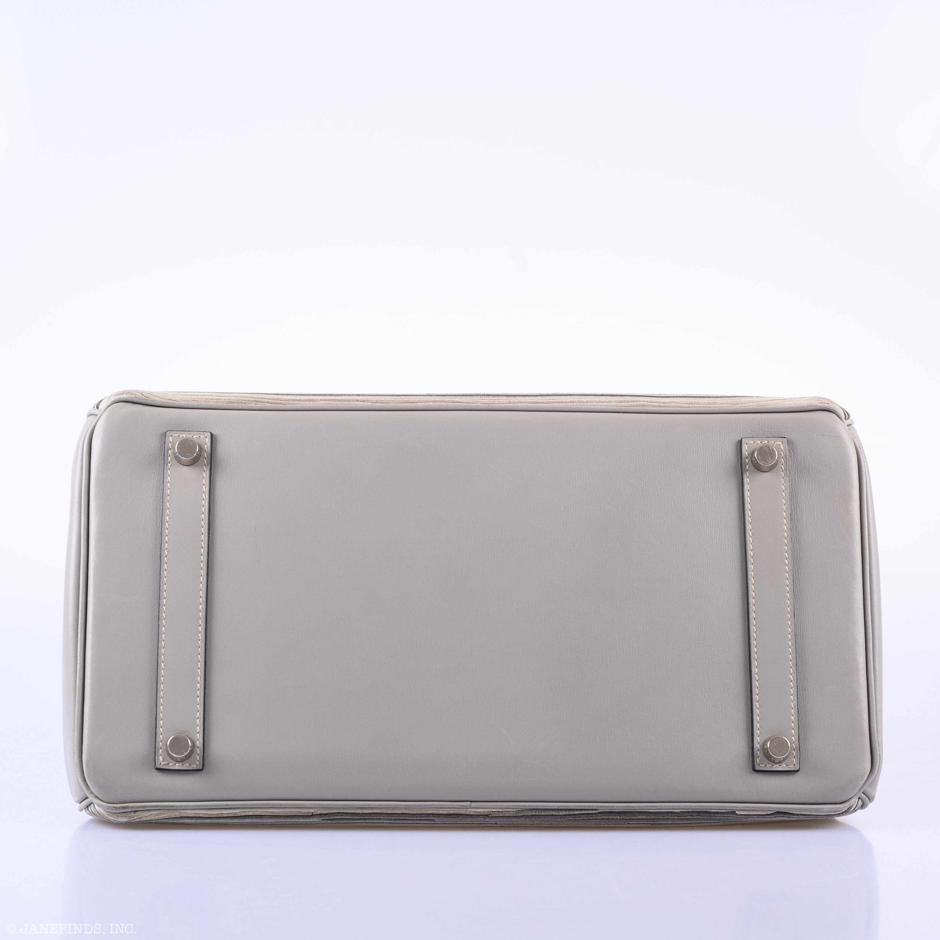 Hermès Birkin 35 Gray Vibrato and Gris Perle Box Palladium Hardware