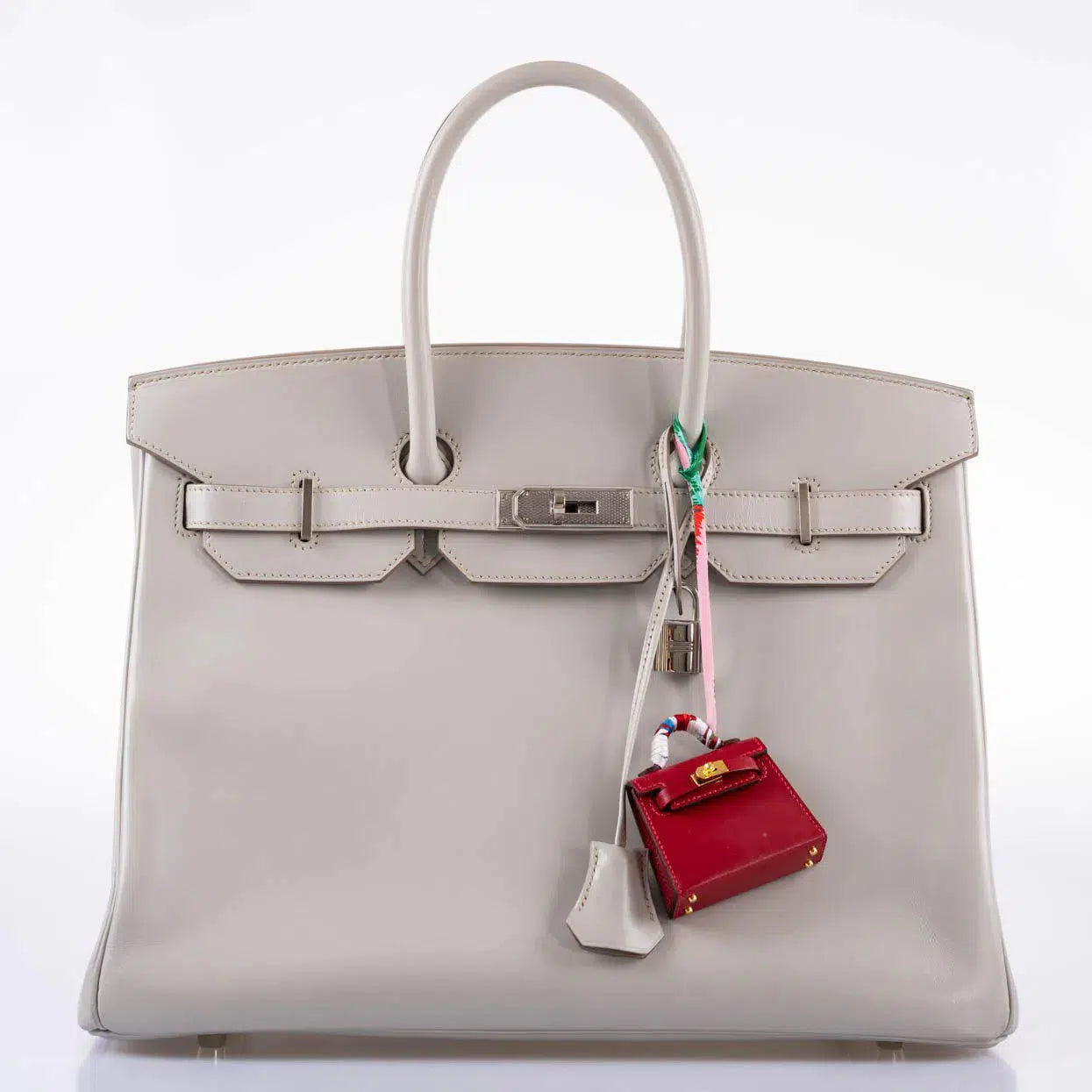 Hermès Birkin 35 Gris Perle Tadelakt Guilloche Palladium Hardware
