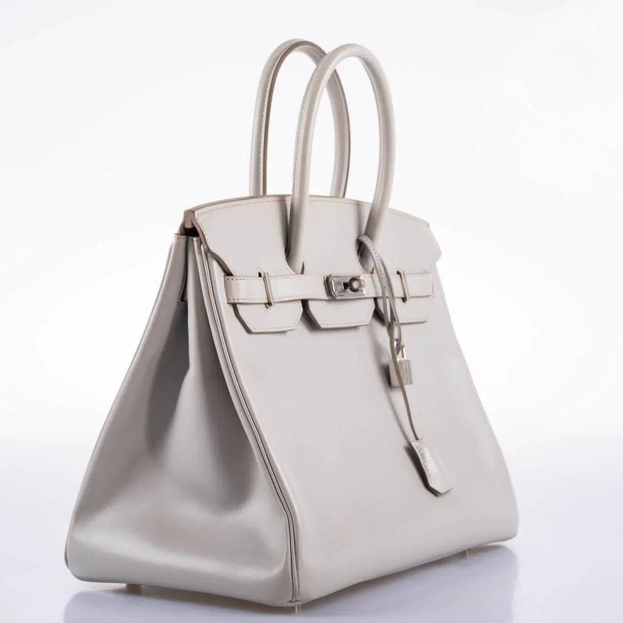 Hermès Birkin 35 Gris Perle Tadelakt Guilloche Palladium Hardware