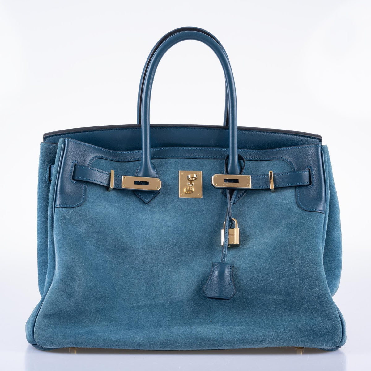 Hermès Birkin 35 Grizzly Blue Thalassa Veau Doblis Suede & Permabrass Hardware, image 17 of 26