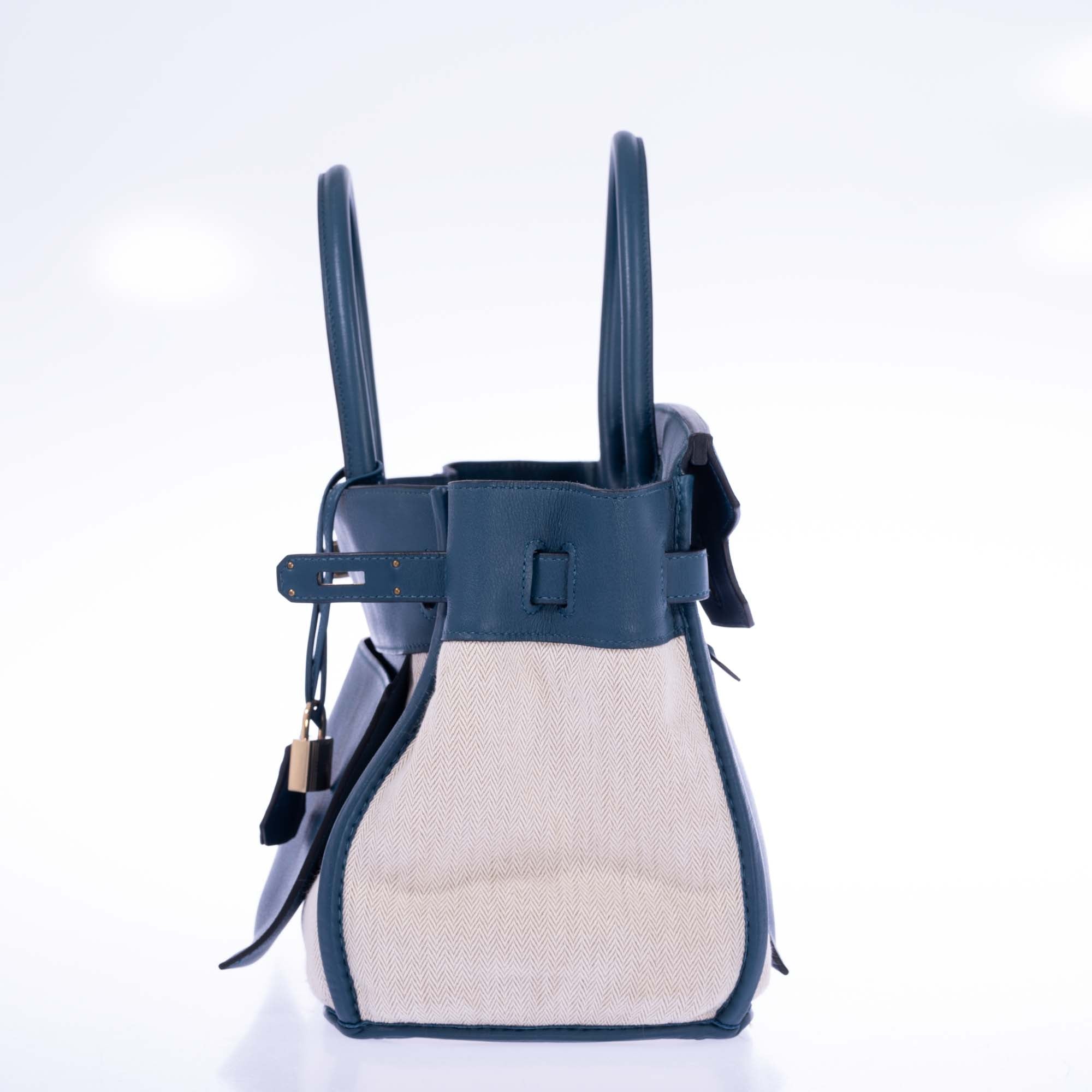 Hermès Birkin 35 Grizzly Blue Thalassa Veau Doblis Suede & Permabrass Hardware