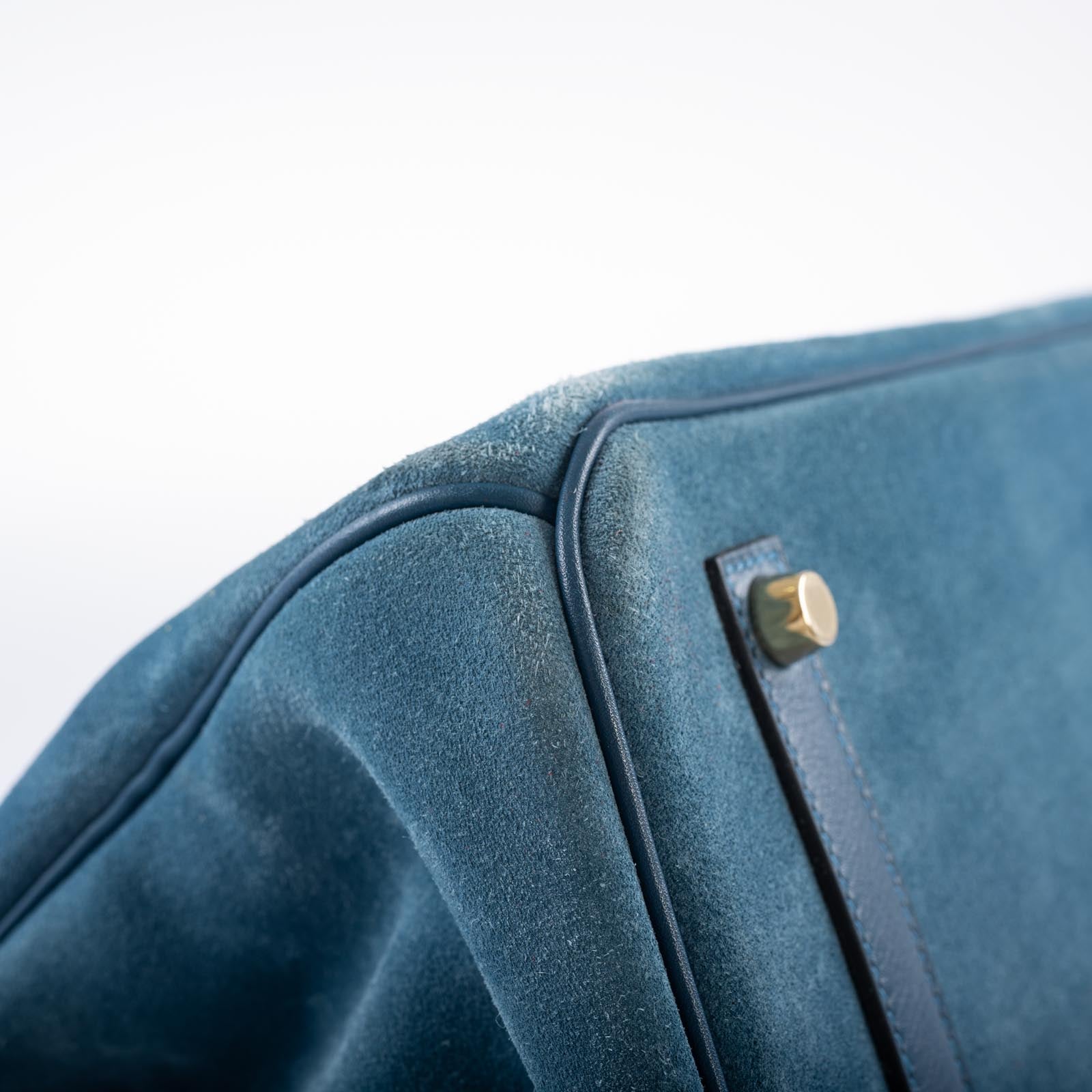 Hermès Birkin 35 Grizzly Blue Thalassa Veau Doblis Suede &amp; Permabrass Hardware