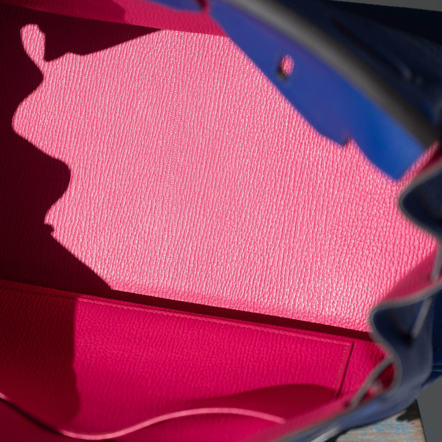 Hermès Birkin 35 HSS Bleu Electrique / Fuchsia Interior Togo Palladium Hardware