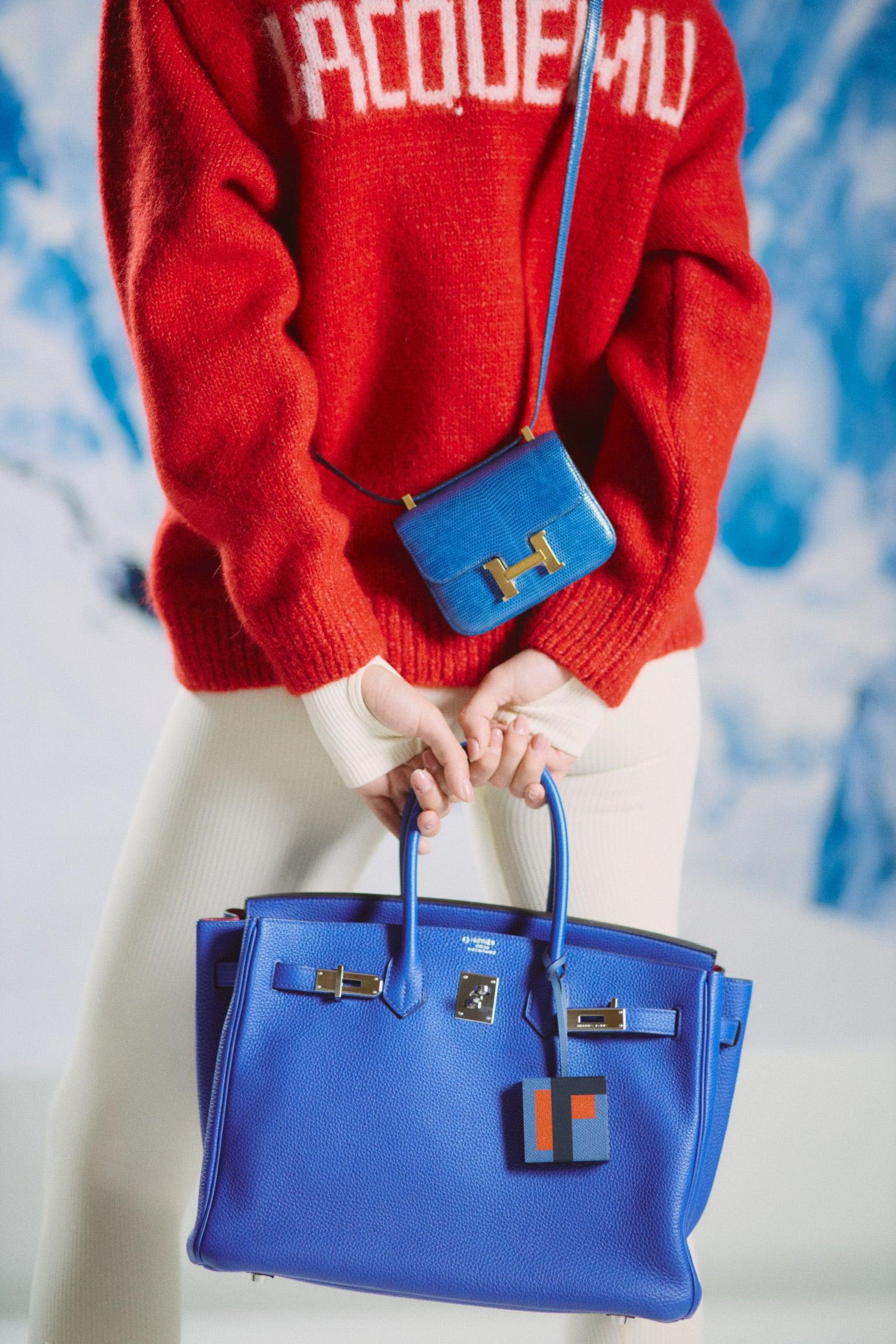 Hermès Birkin 35 HSS Bleu Electrique / Fuchsia Interior Togo Palladium Hardware