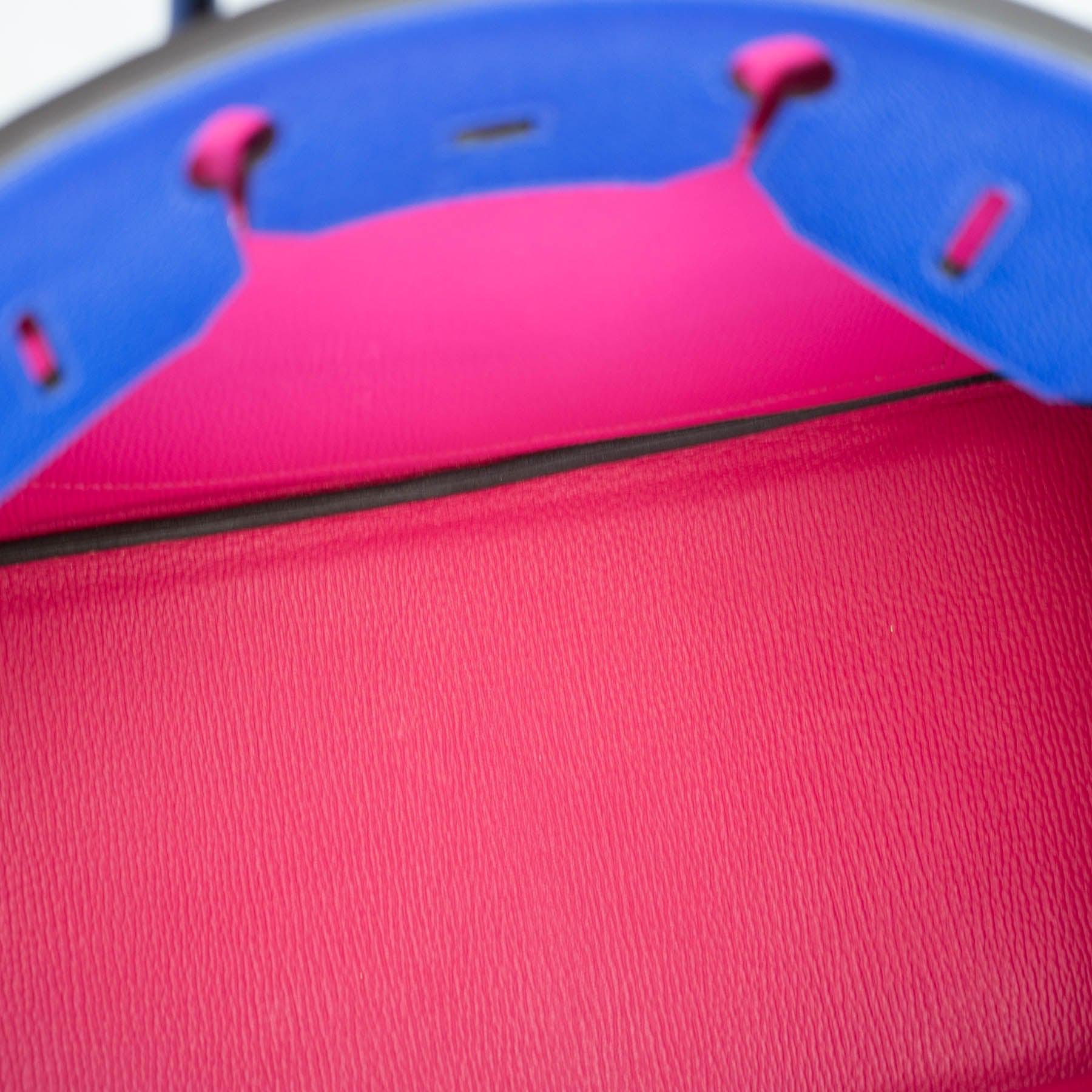 Hermès Birkin 35 HSS Bleu Electrique / Fuchsia Interior Togo Palladium Hardware