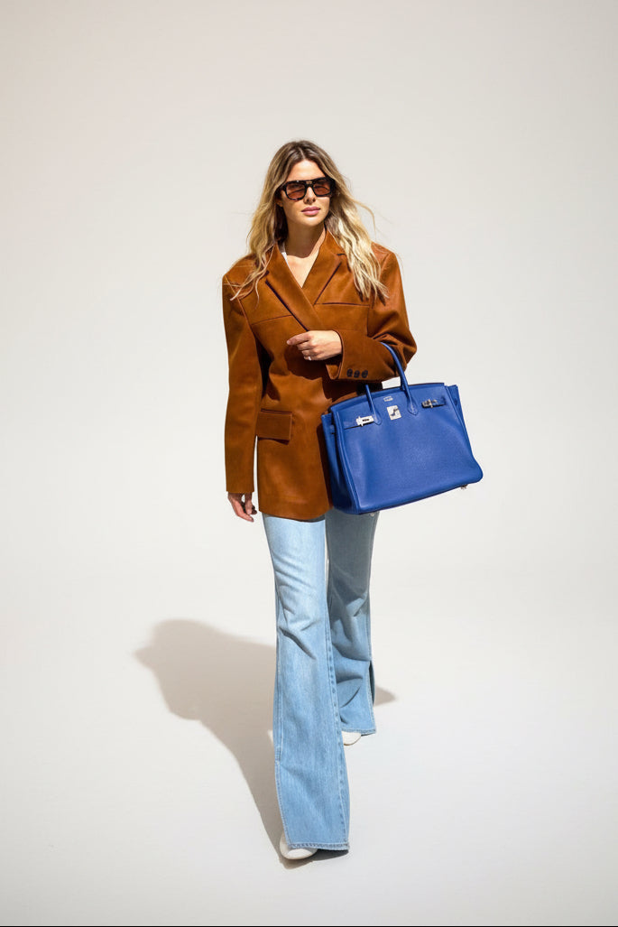Hermès Birkin 35 HSS Bleu Electrique / Fuchsia Interior Togo Palladium Hardware