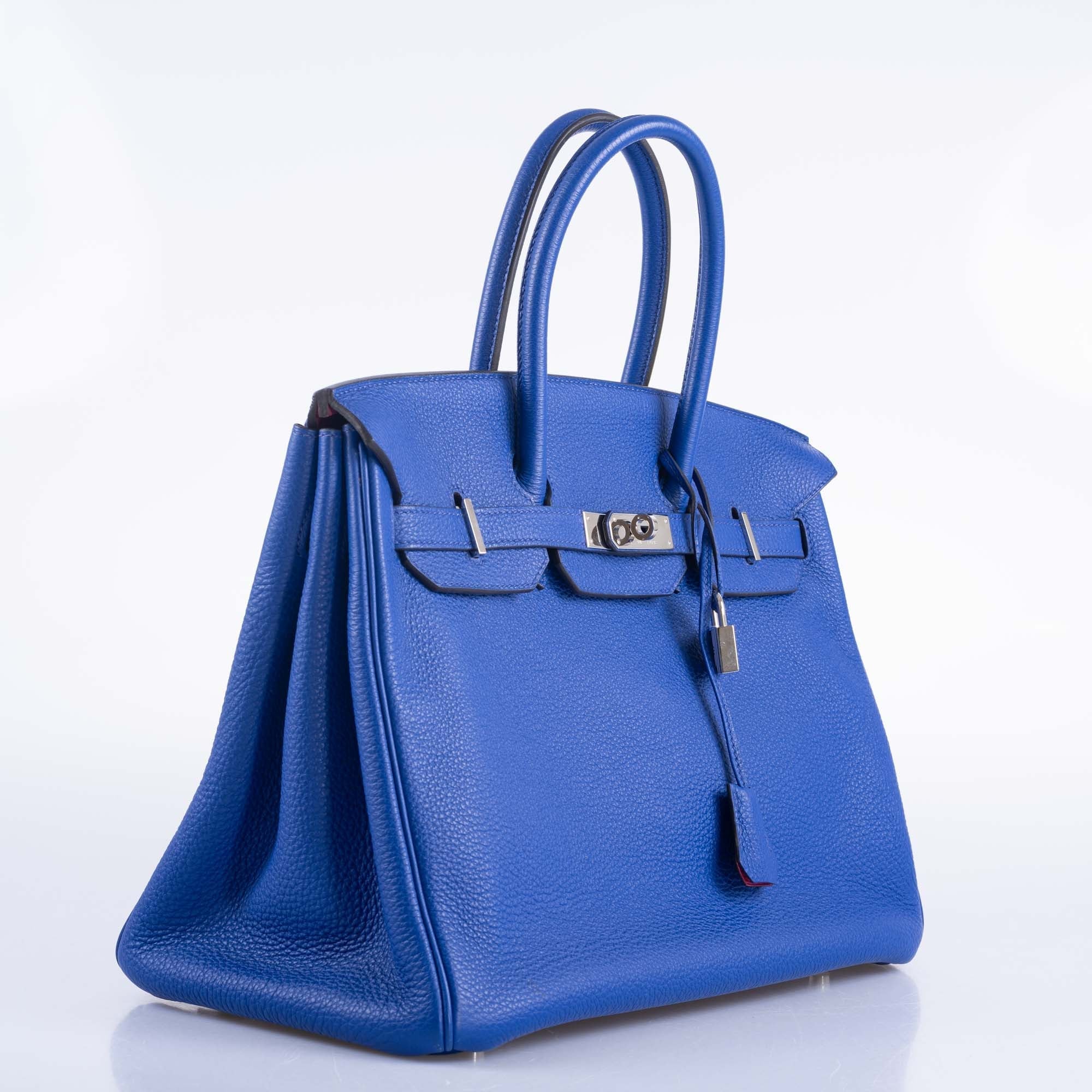 Hermès Birkin 35 HSS Bleu Electrique / Fuchsia Interior Togo Palladium Hardware