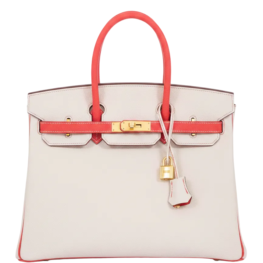 Hermès Birkin 35 HSS Craie, Rose Jaipur Epsom Brushed Gold Hardware