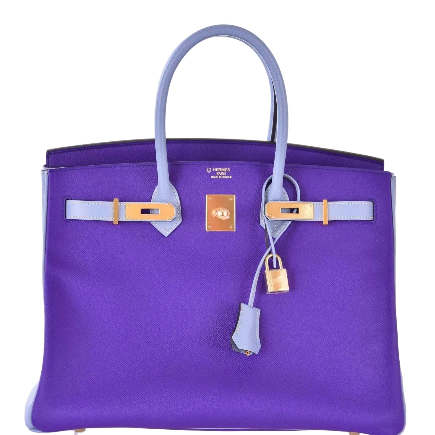Hermès Birkin 35 HSS Crocus And Blue Lin Epsom Gold Hardware