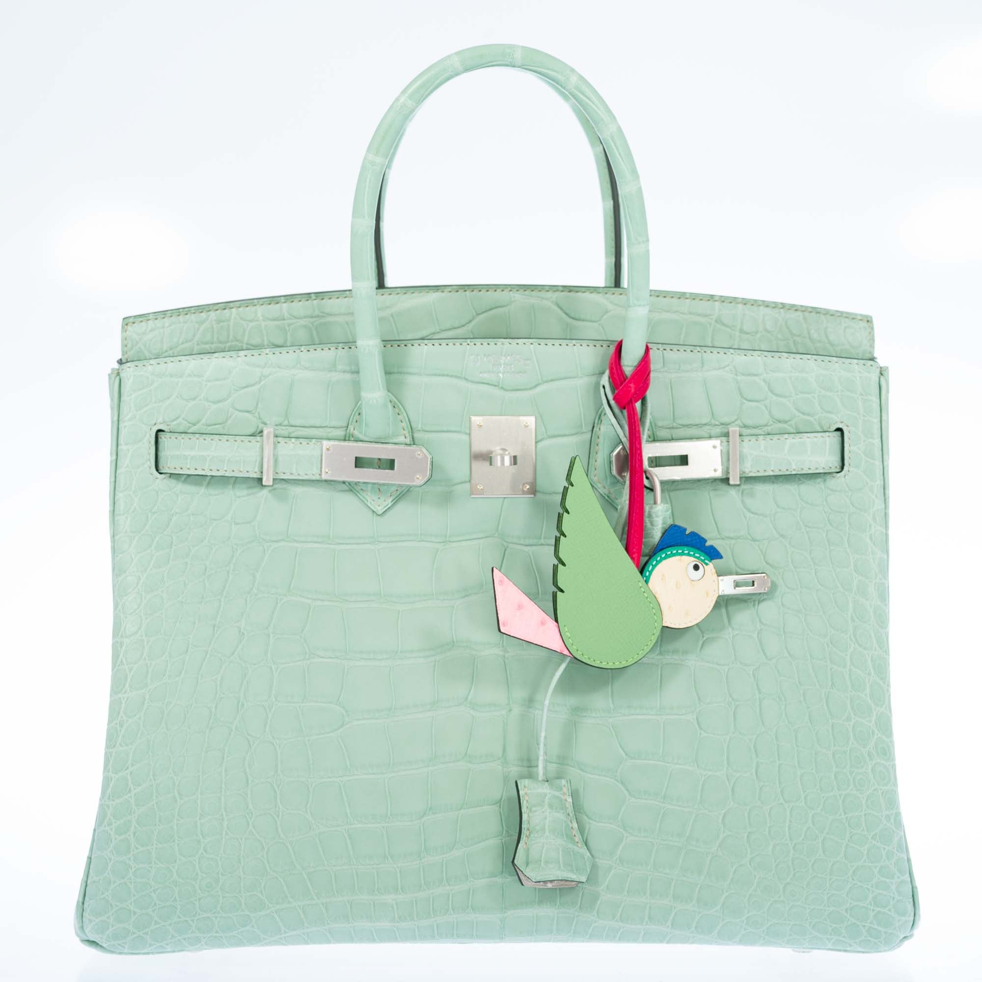 Hermès Birkin 35 HSS Vert D'Eau and Gris Perle Matte Alligator Palladium Hardware