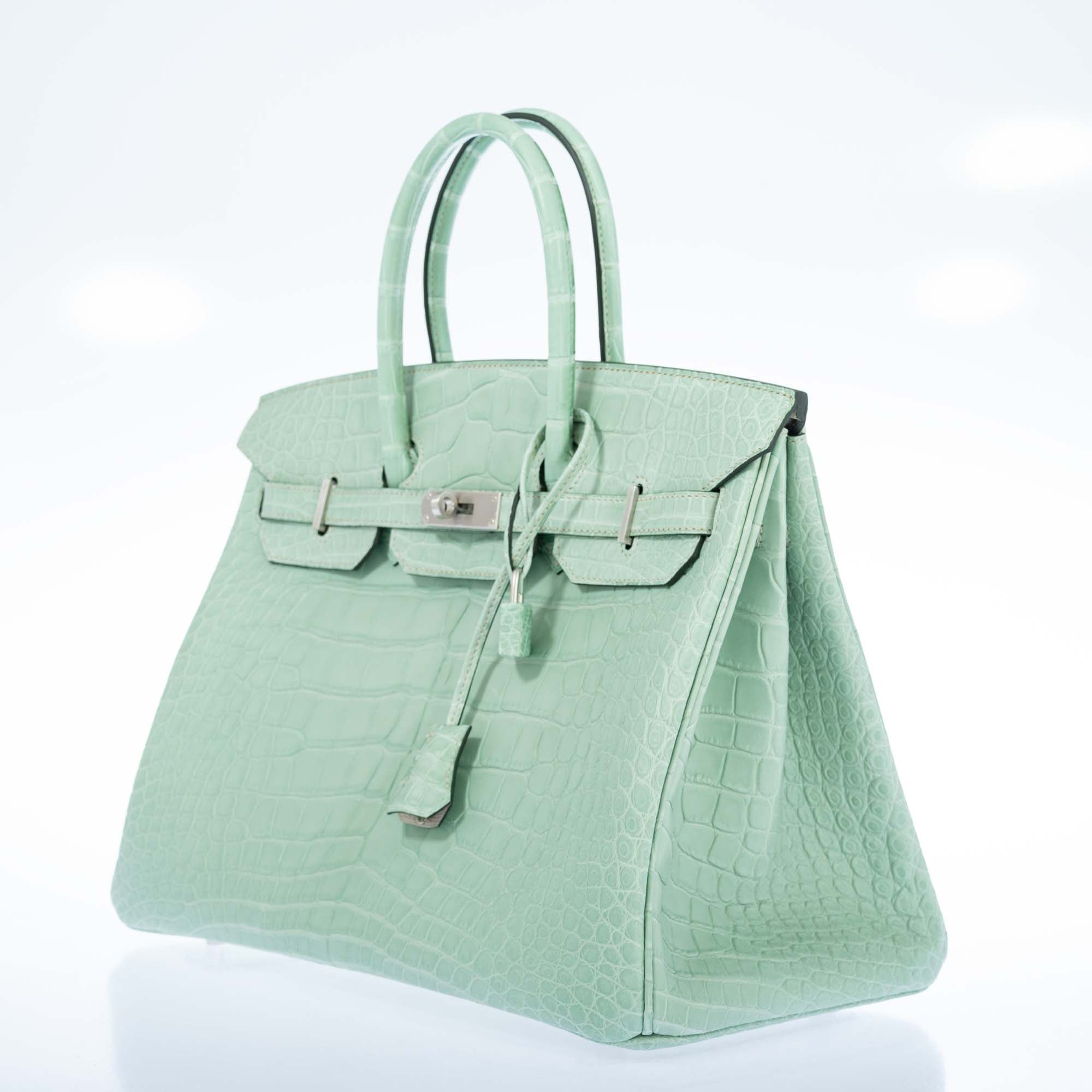 Hermès Birkin 35 HSS Vert D'Eau and Gris Perle Matte Alligator Palladium Hardware