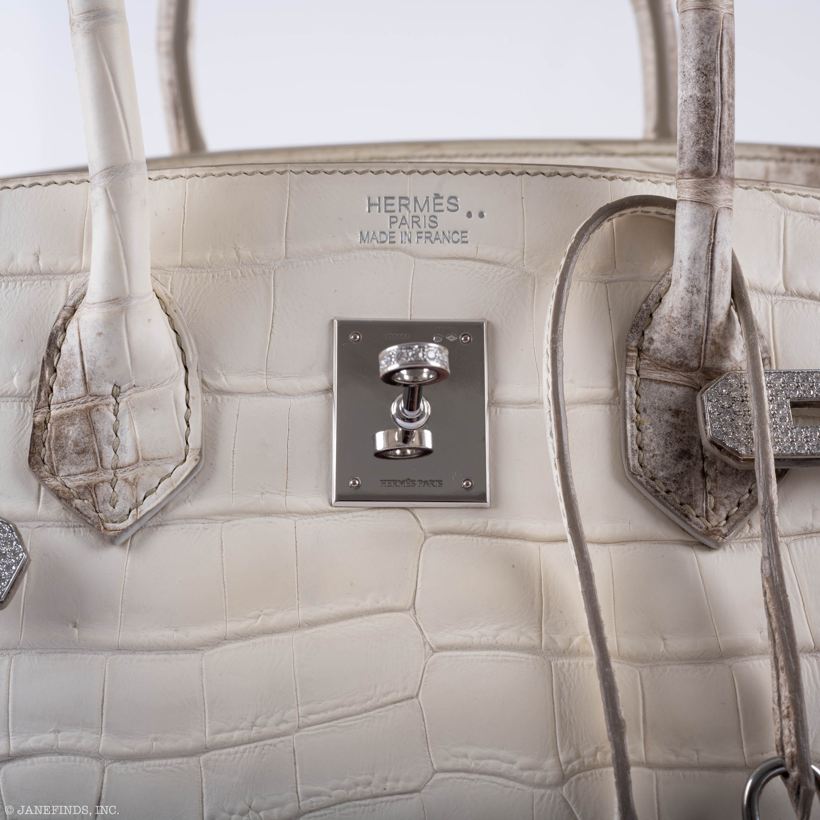 Hermès Birkin 35 Himalaya Niloticus Crocodile 18K White Gold & Diamond Hardware