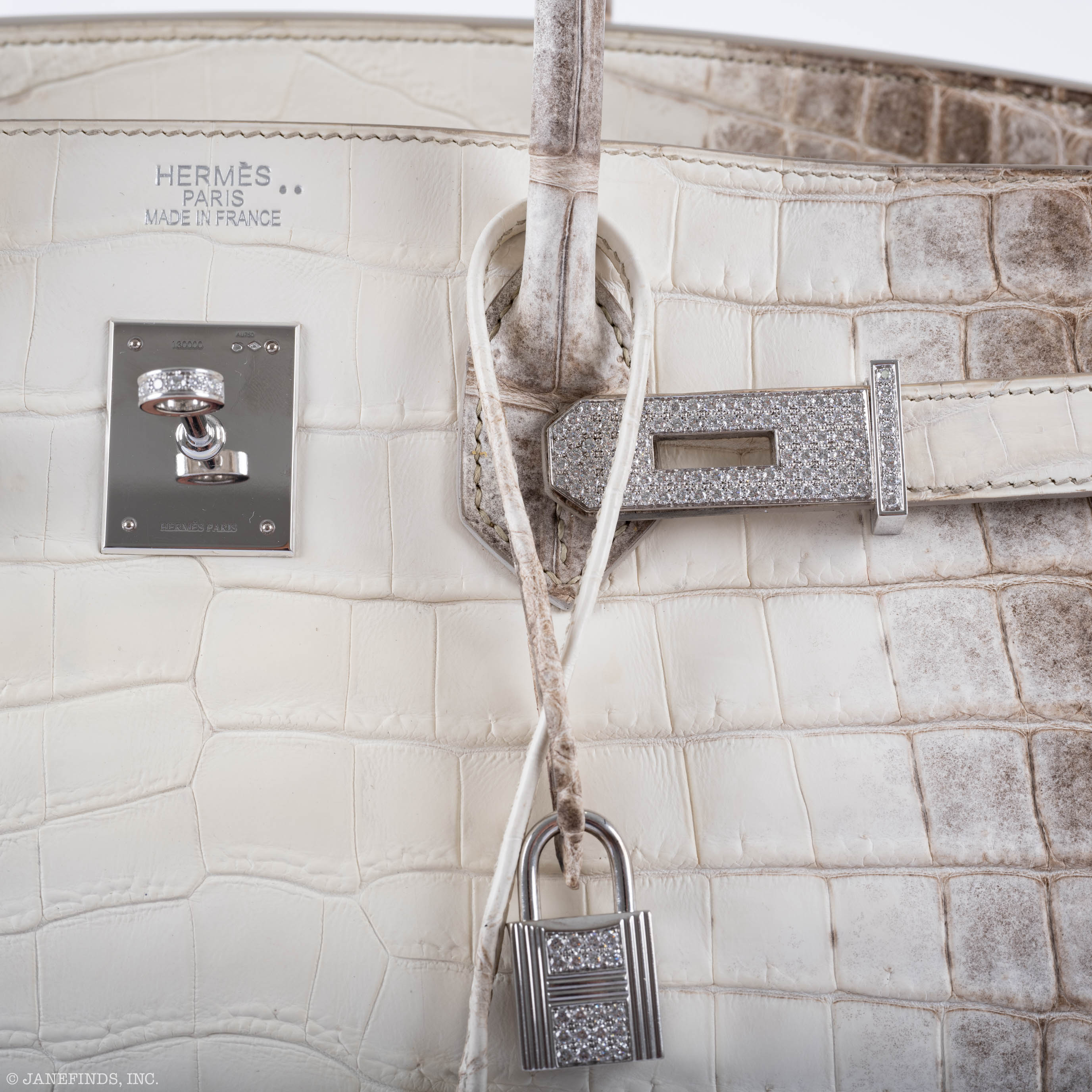 Hermès Birkin 35 Himalaya Niloticus Crocodile 18K White Gold & Diamond Hardware