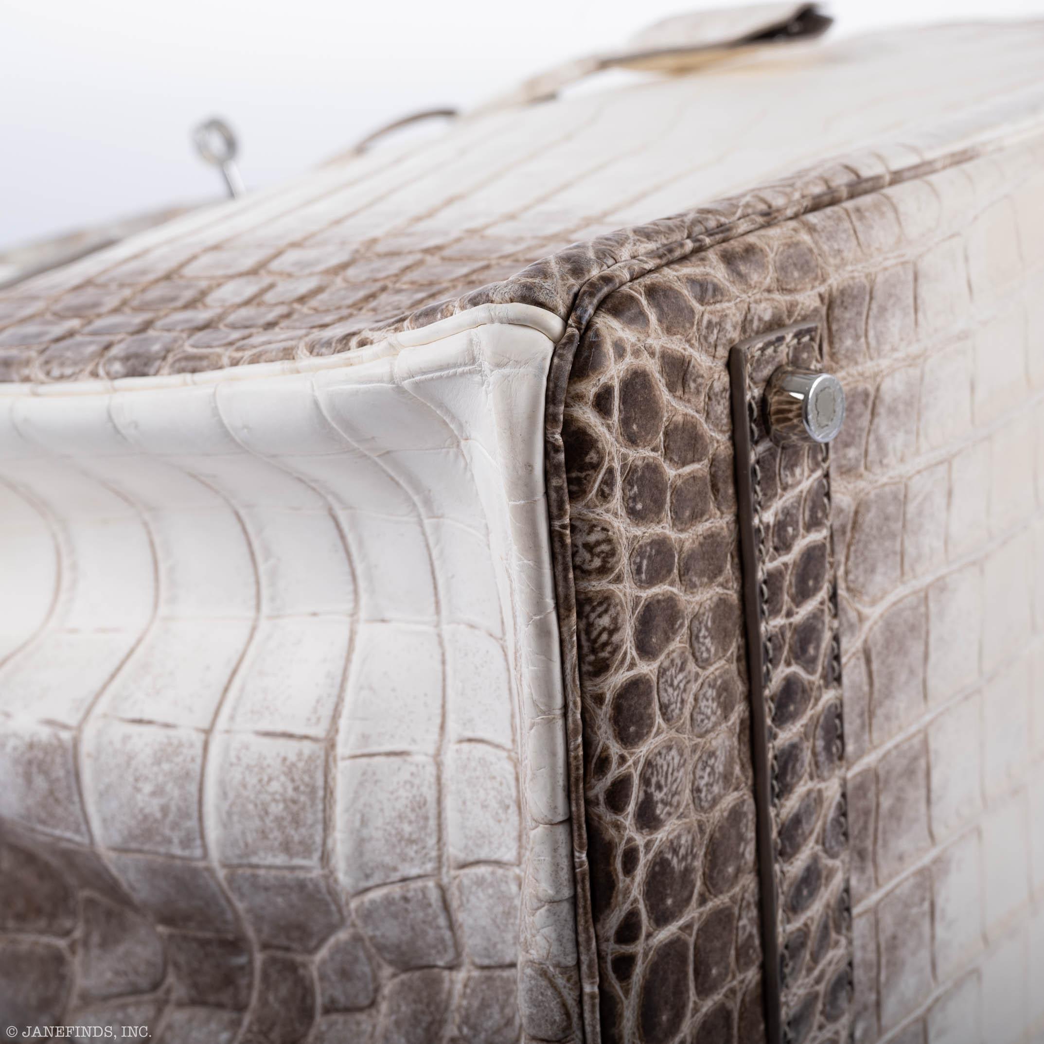 Hermès Birkin 35 Himalaya Niloticus Crocodile 18K White Gold & Diamond Hardware