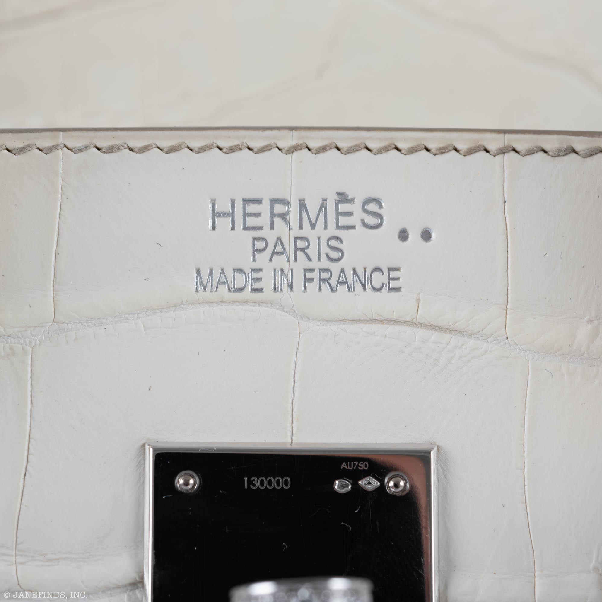 Hermès Birkin 35 Himalaya Niloticus Crocodile 18K White Gold & Diamond Hardware