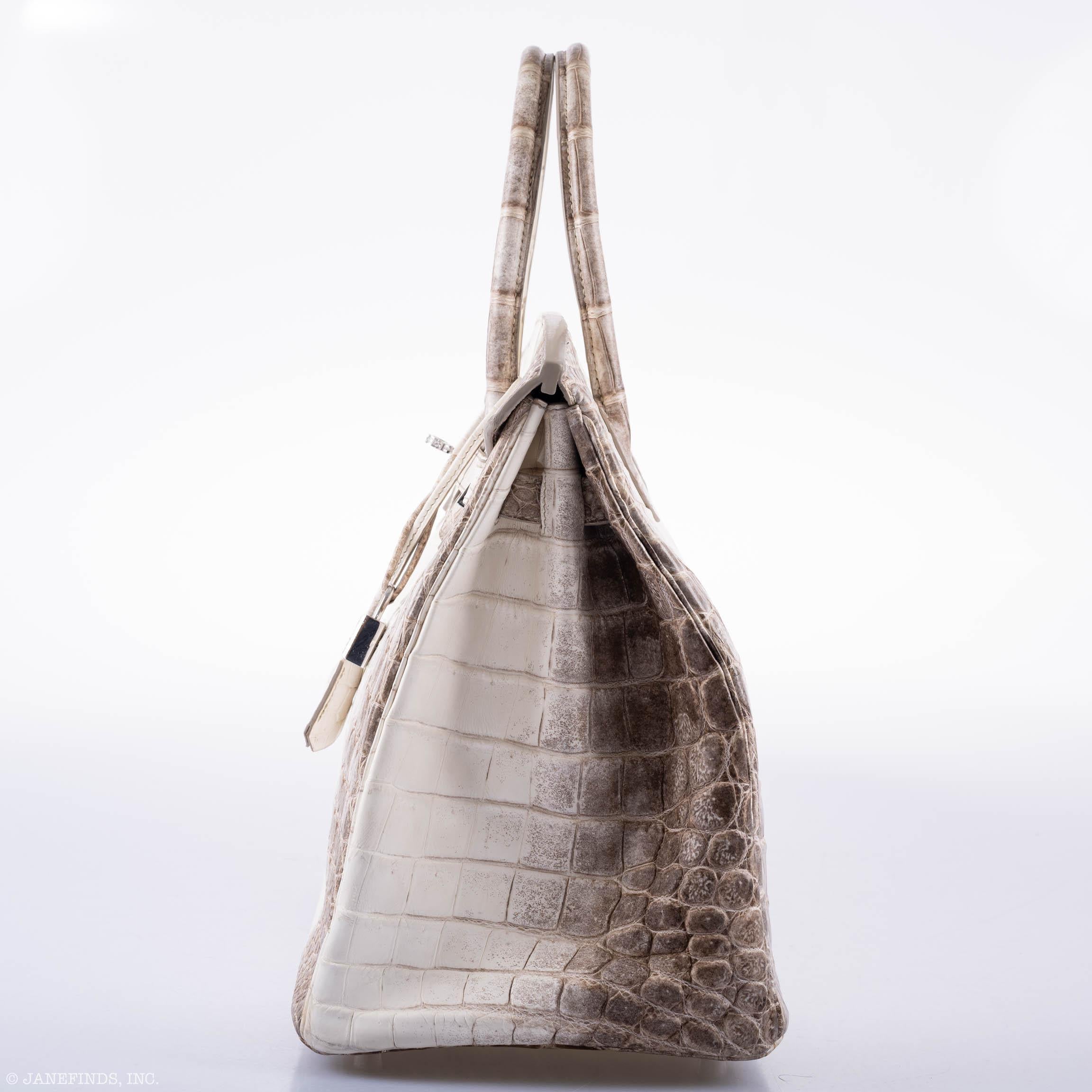 Hermès Birkin 35 Himalaya Niloticus Crocodile 18K White Gold & Diamond Hardware