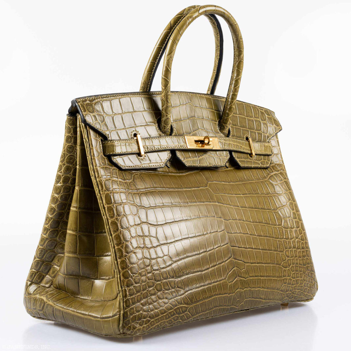 Hermès Birkin 35 in Vert Véronèse Porosus Crocodile with Gold hardware, image 5 of 10