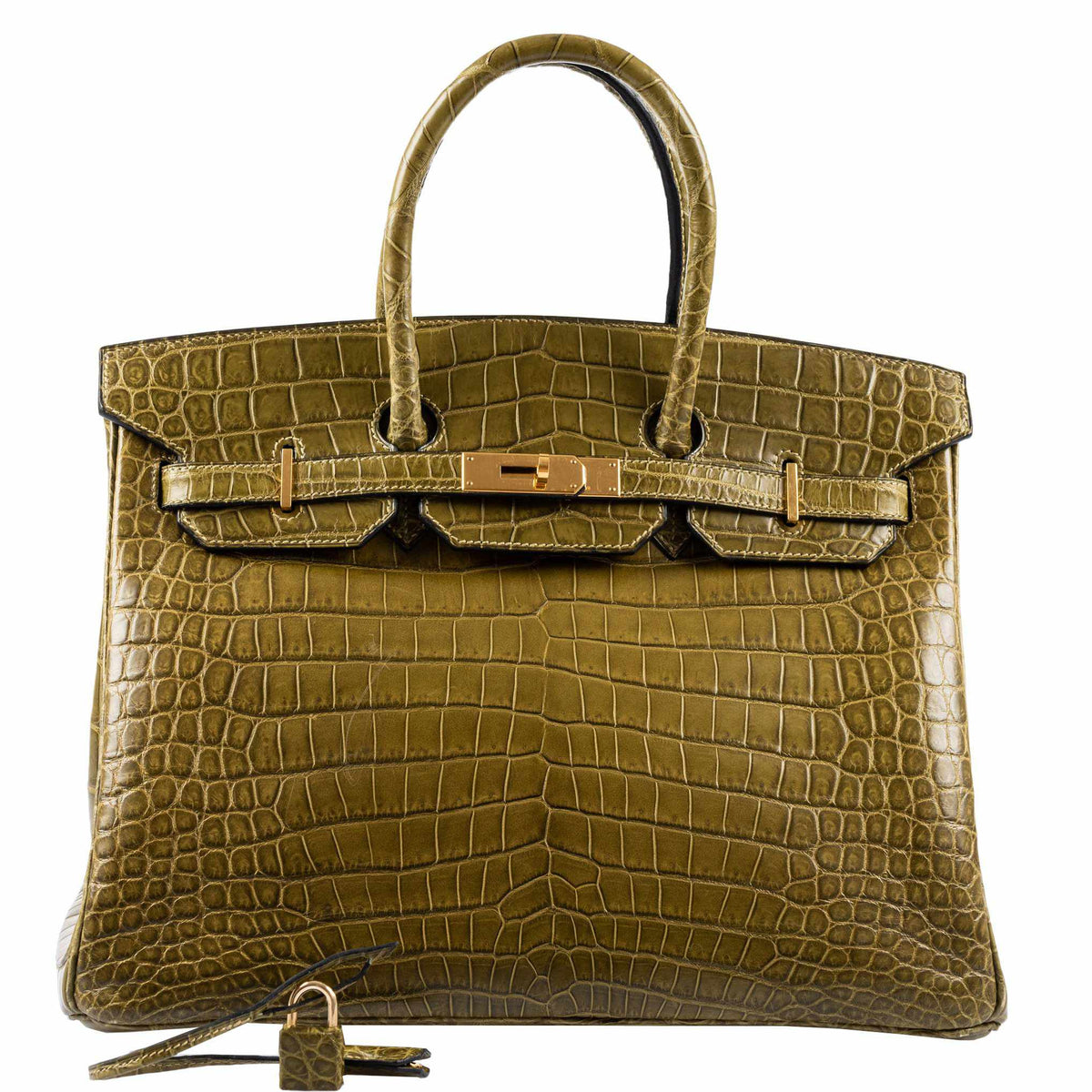 Hermès Birkin 35 in Vert Véronèse Porosus Crocodile with Gold hardware