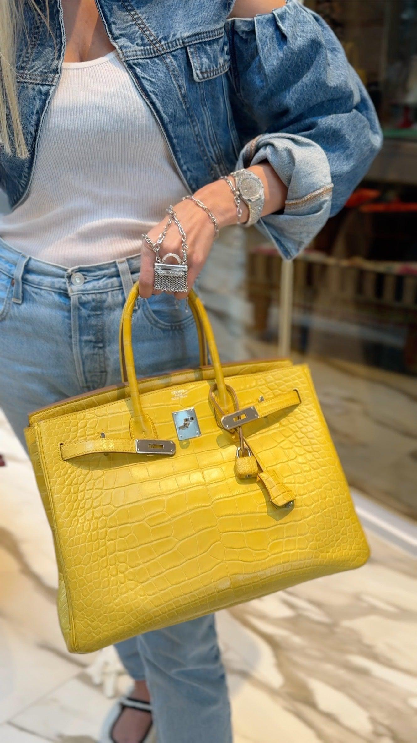 Hermès Birkin 35 Mimosa Matte Alligator Palladium Hardware