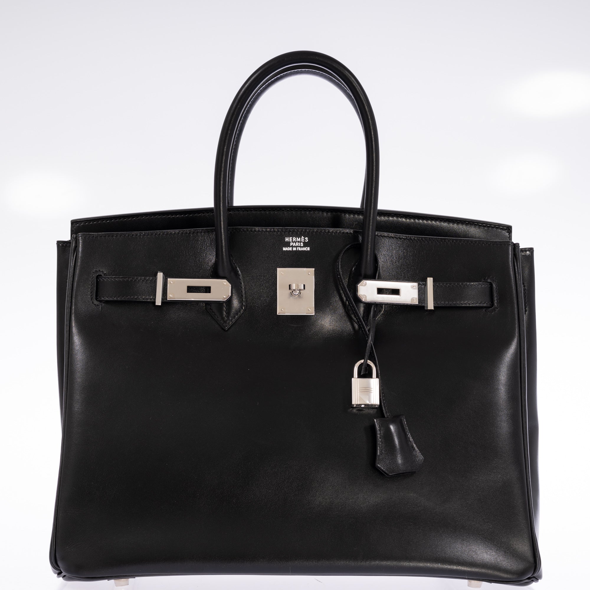 Hermès Birkin 35 Noir Box Calf Palladium Hardware