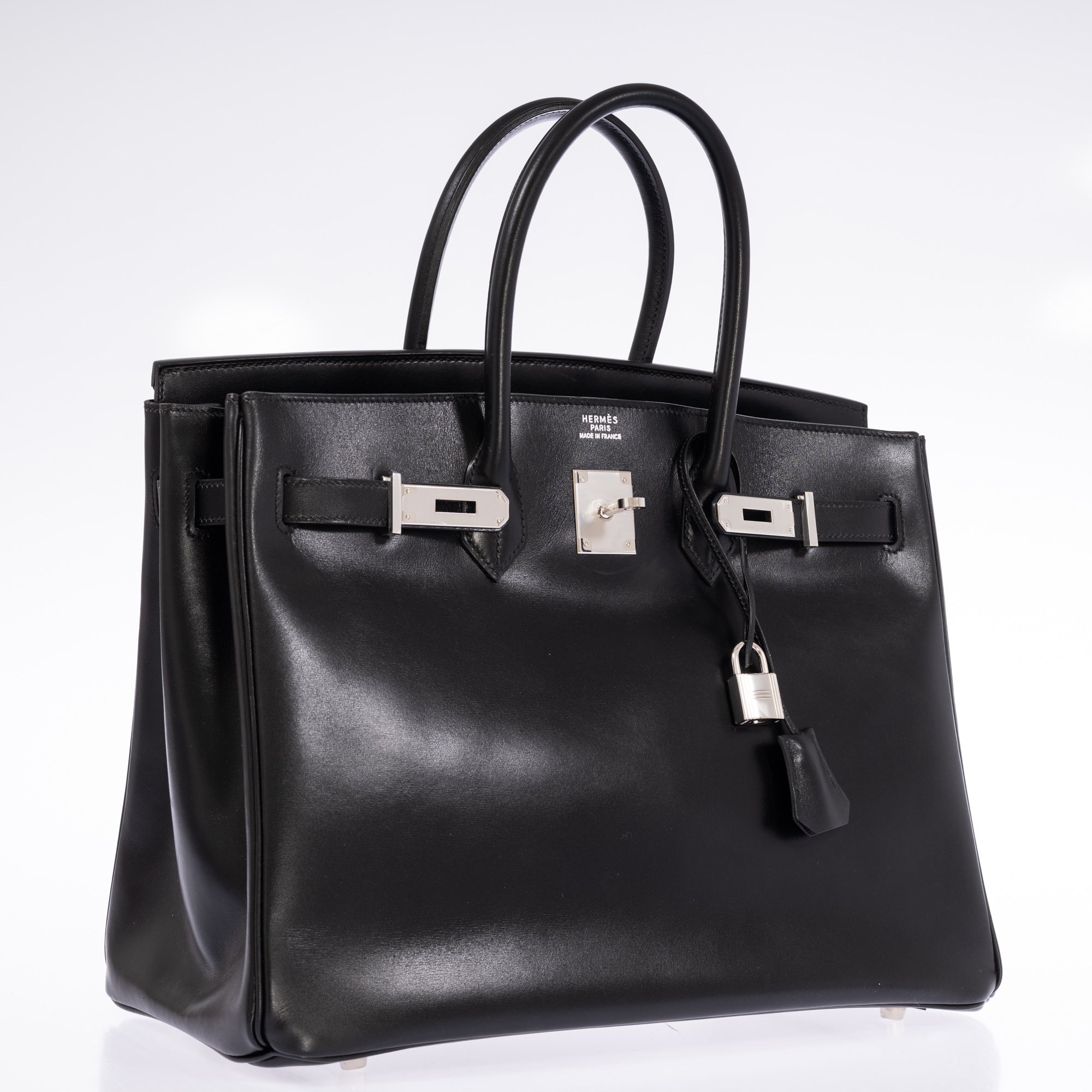 Hermès Birkin 35 Noir Box Calf Palladium Hardware