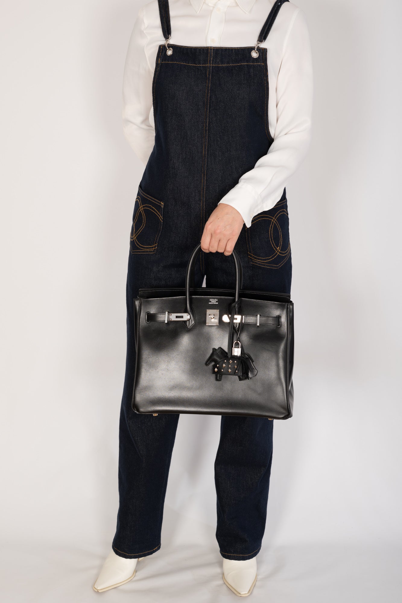 Hermès Birkin 35 Noir Box Calf Palladium Hardware