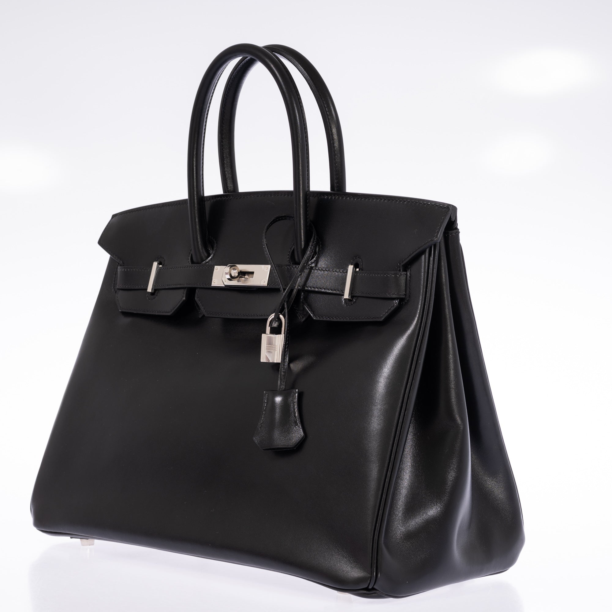 Hermès Birkin 35 Noir Box Calf Palladium Hardware