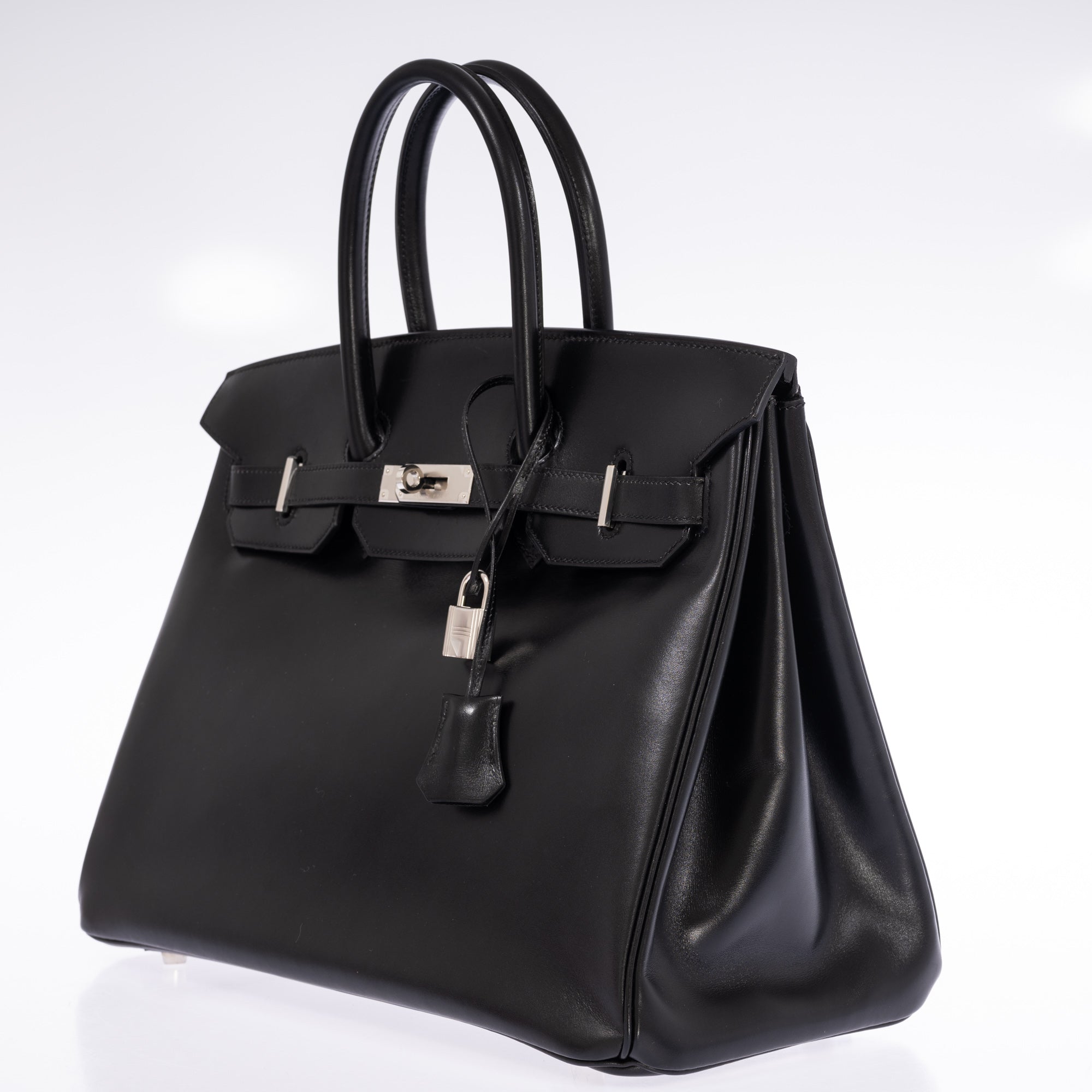 Hermès Birkin 35 Noir Box Calf Palladium Hardware