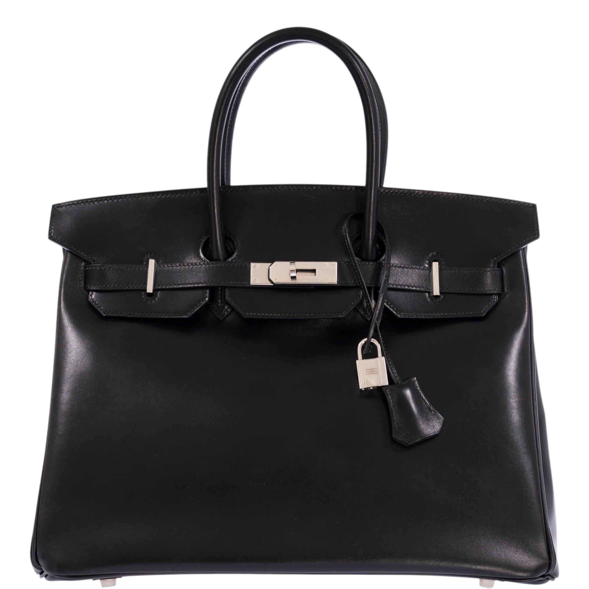 Hermès Birkin 35 Noir Box Calf Palladium Hardware | JANEFINDS