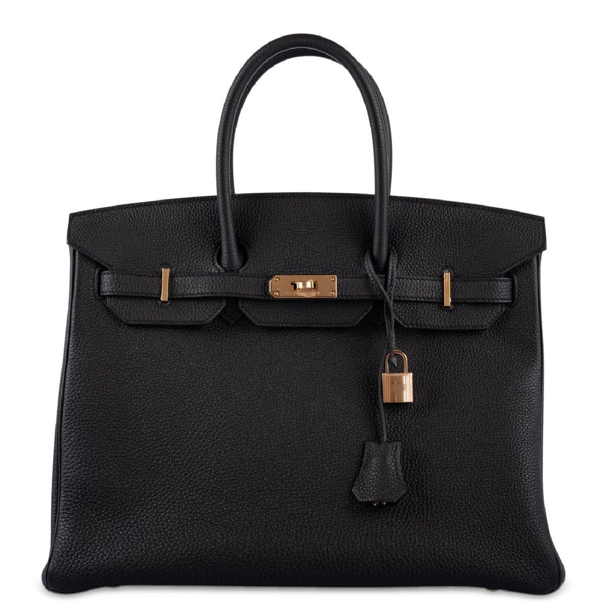 Hermès Birkin 35 Noir Togo Rose Gold Hardware, front view