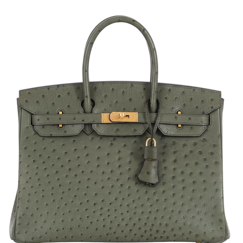 Hermès Birkin 35 Ostrich Vert Veronese Gold Hardware