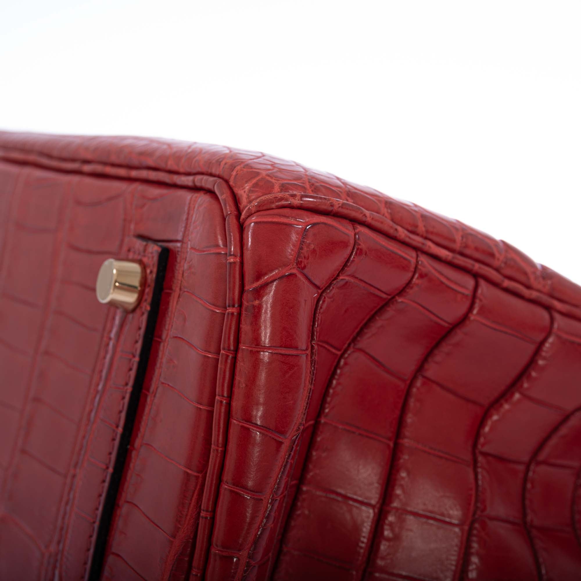 Hermès Birkin 35 Rouge H Matte Porosus Crocodile Gold Hardware